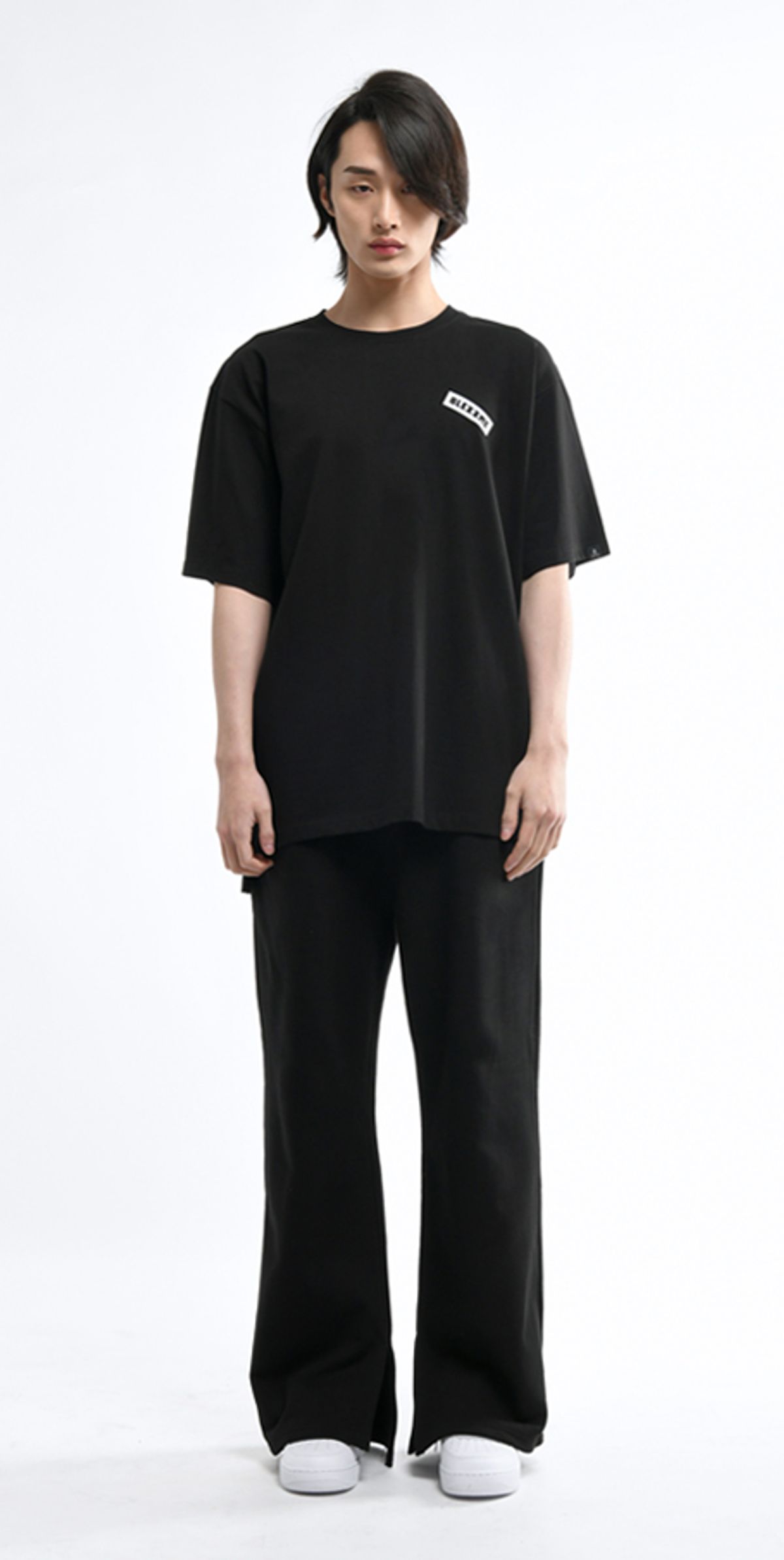 블랙스미(BLEXXME) YOU ARE NOTHING OVERSIZE FIT SLIT T-SHIRT BLACK