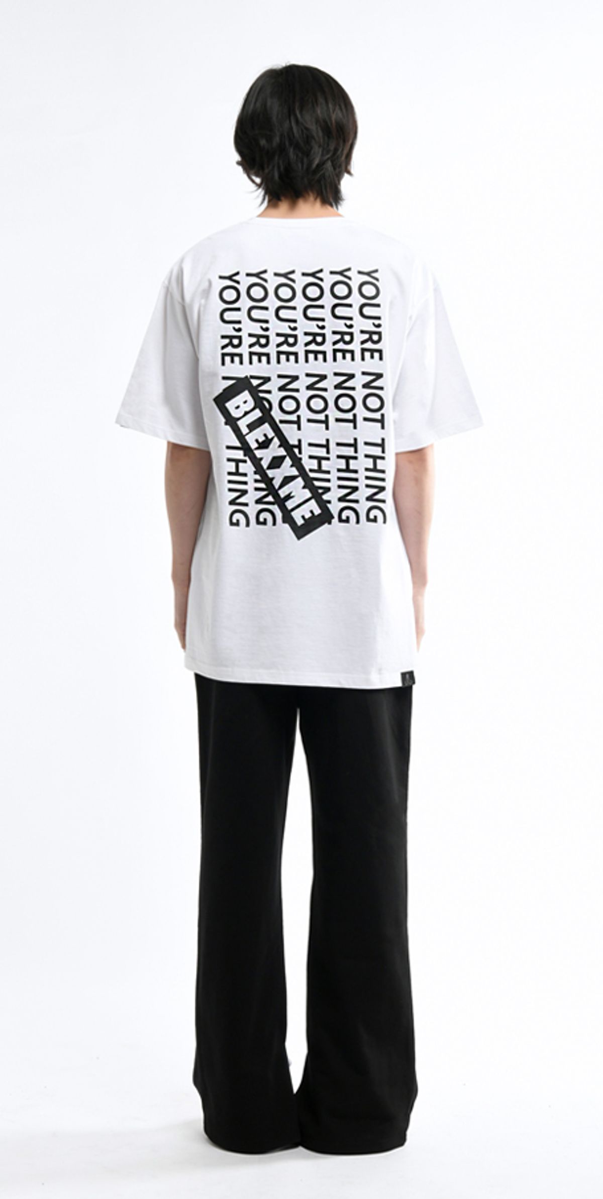 블랙스미(BLEXXME) YOU ARE NOTHING OVERSIZE FIT SLIT T-SHIRT WHITE
