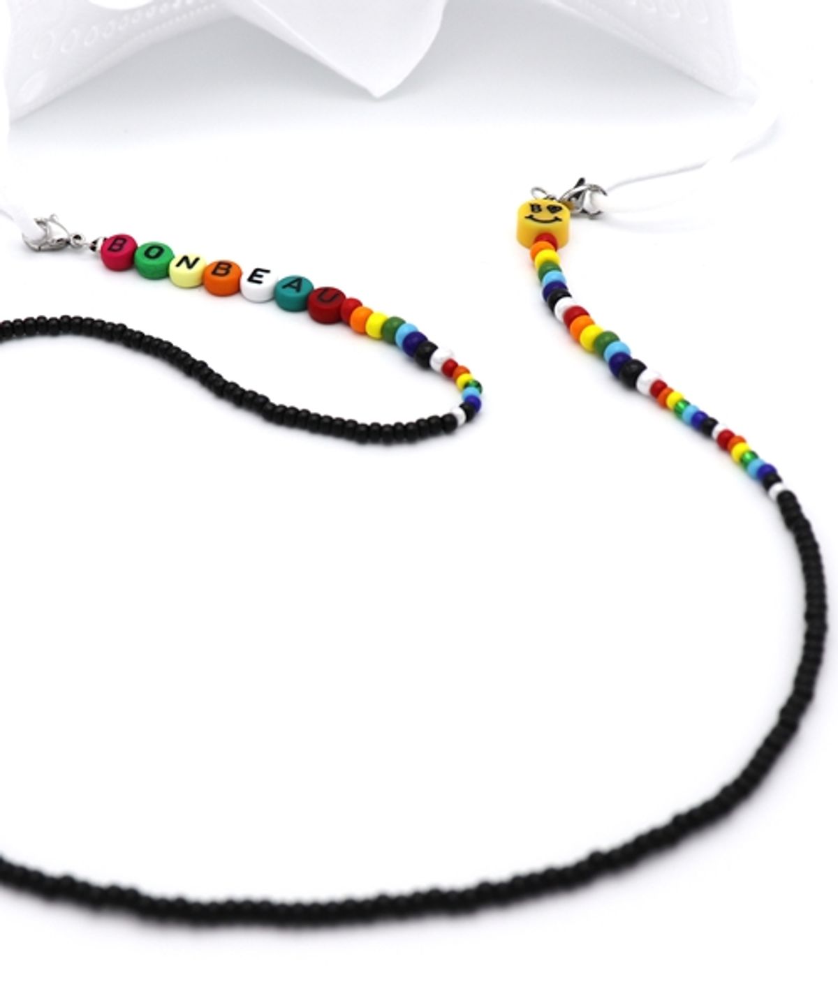 봉보(BONBEAU) Kitsch color initial beads mask strap 컬러 이니셜 시드비즈 마스크줄 스트랩