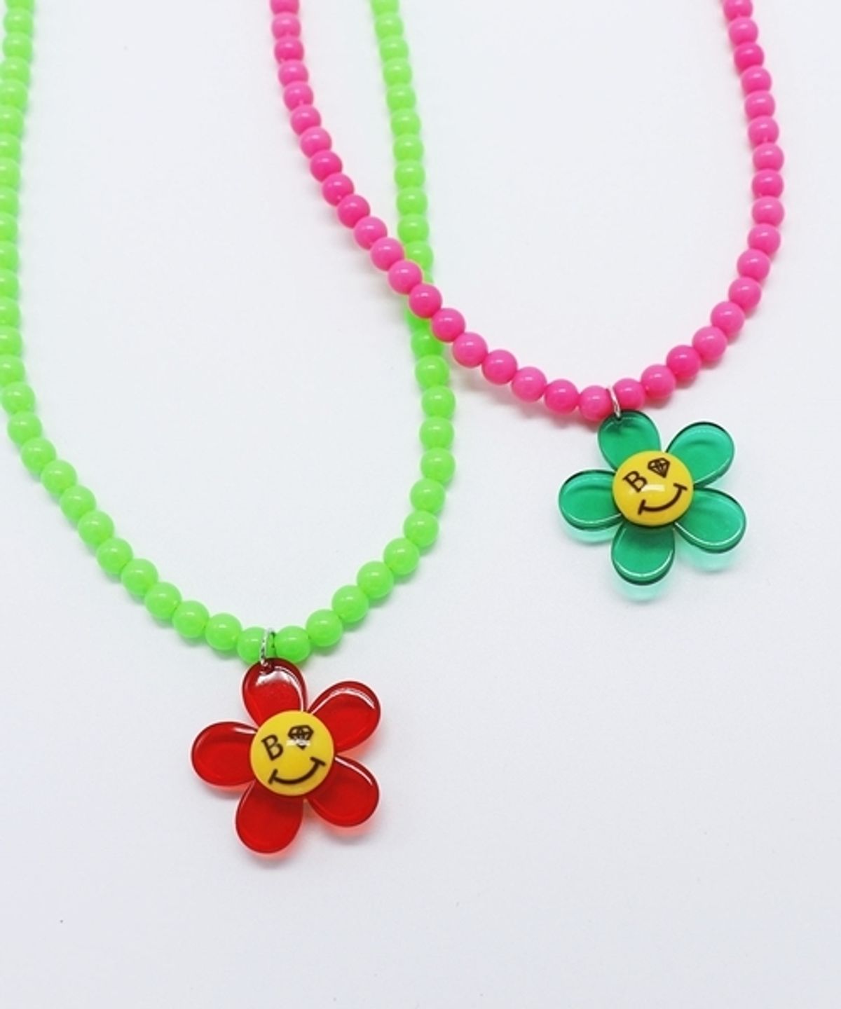 봉보(BONBEAU) Daisy smile neon colorball Necklace 컬러 스마일 데이지 목걸이