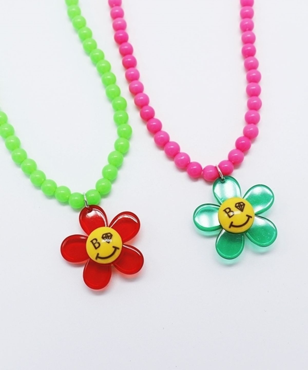 봉보(BONBEAU) Daisy smile neon colorball Necklace 컬러 스마일 데이지 목걸이