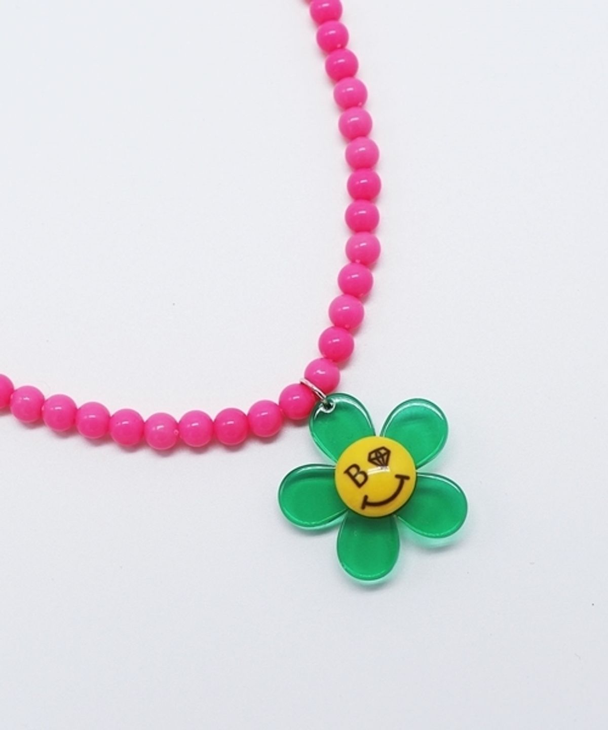 봉보(BONBEAU) Daisy smile neon colorball Necklace 컬러 스마일 데이지 목걸이