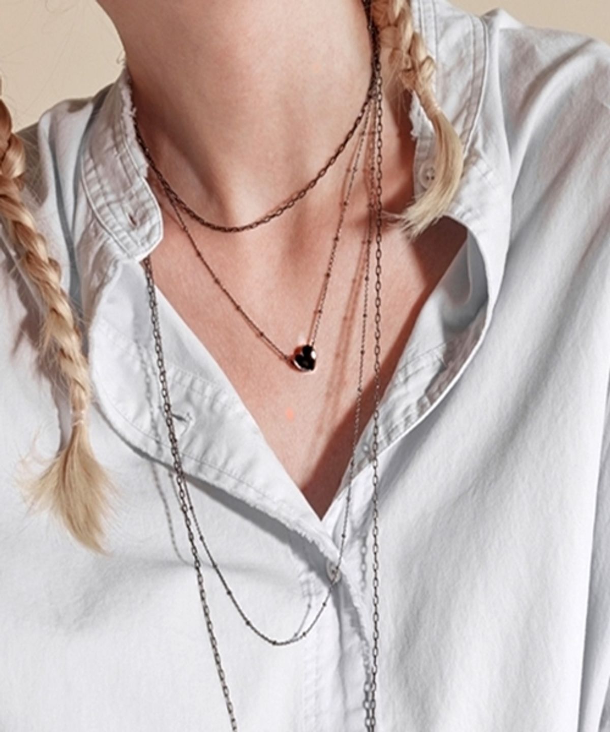 봉보(BONBEAU) Simple chic Necklace 흑도금 심플 초커 은목걸이