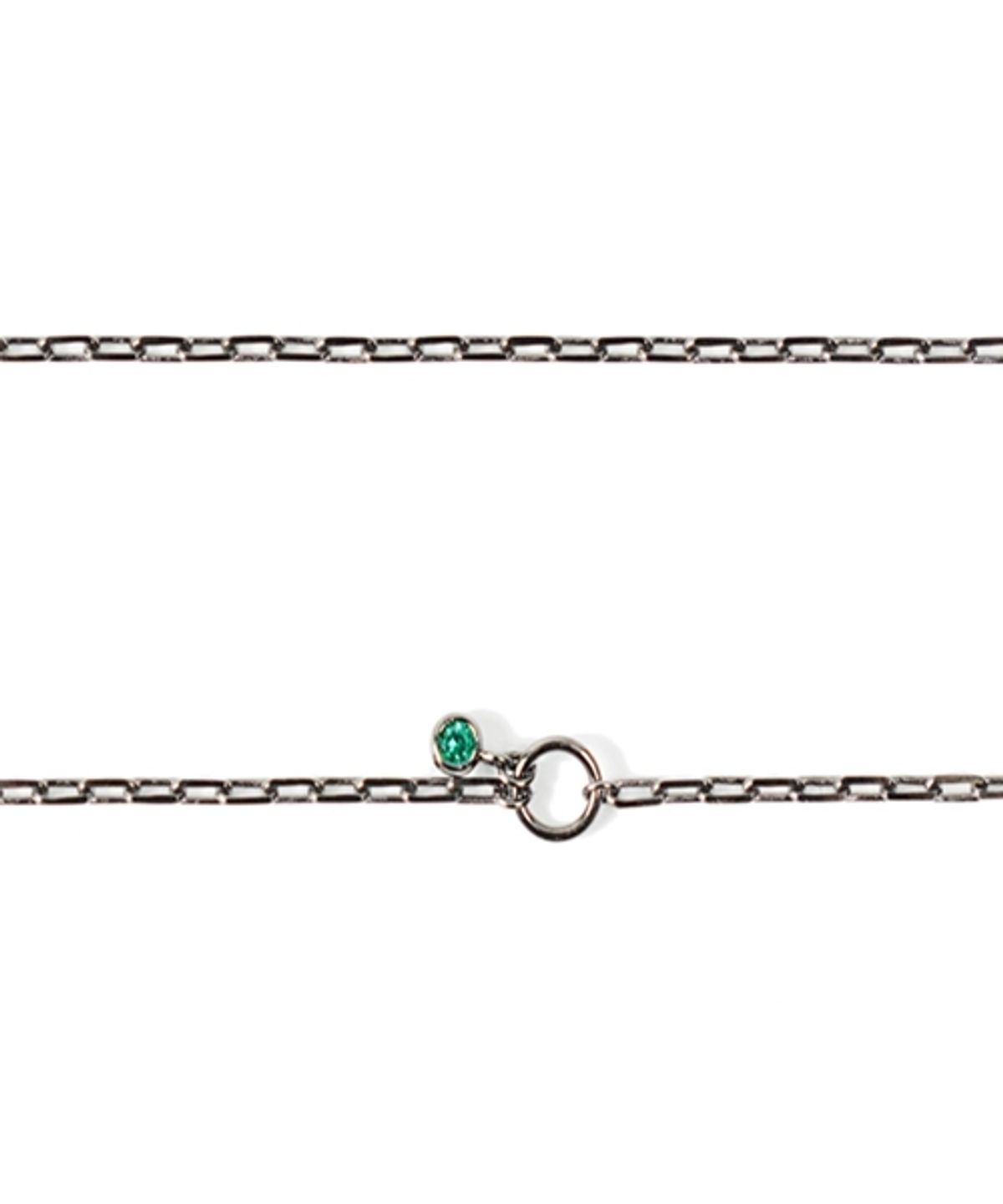 봉보(BONBEAU) Shine long chic Necklace 흑도금 큐빅 팬던트 롱 은목걸이