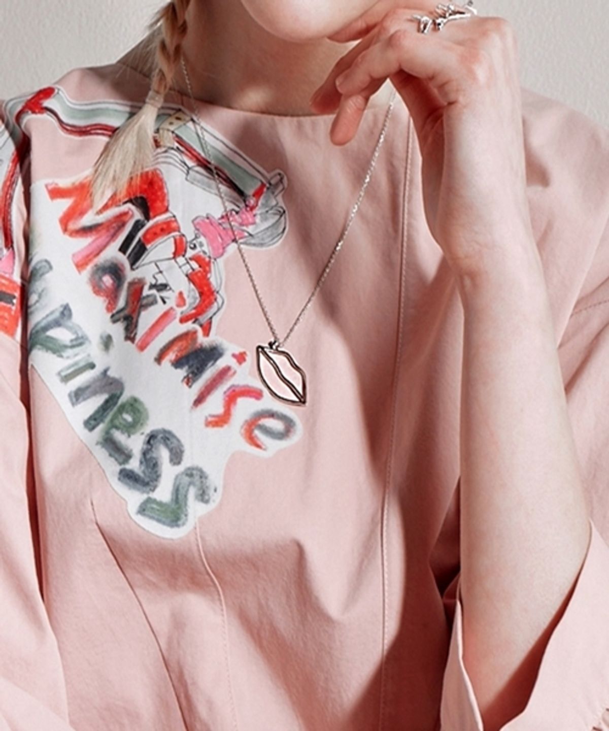 봉보(BONBEAU) Lips silver Necklace 925실버 입술 팬던트 은목걸이