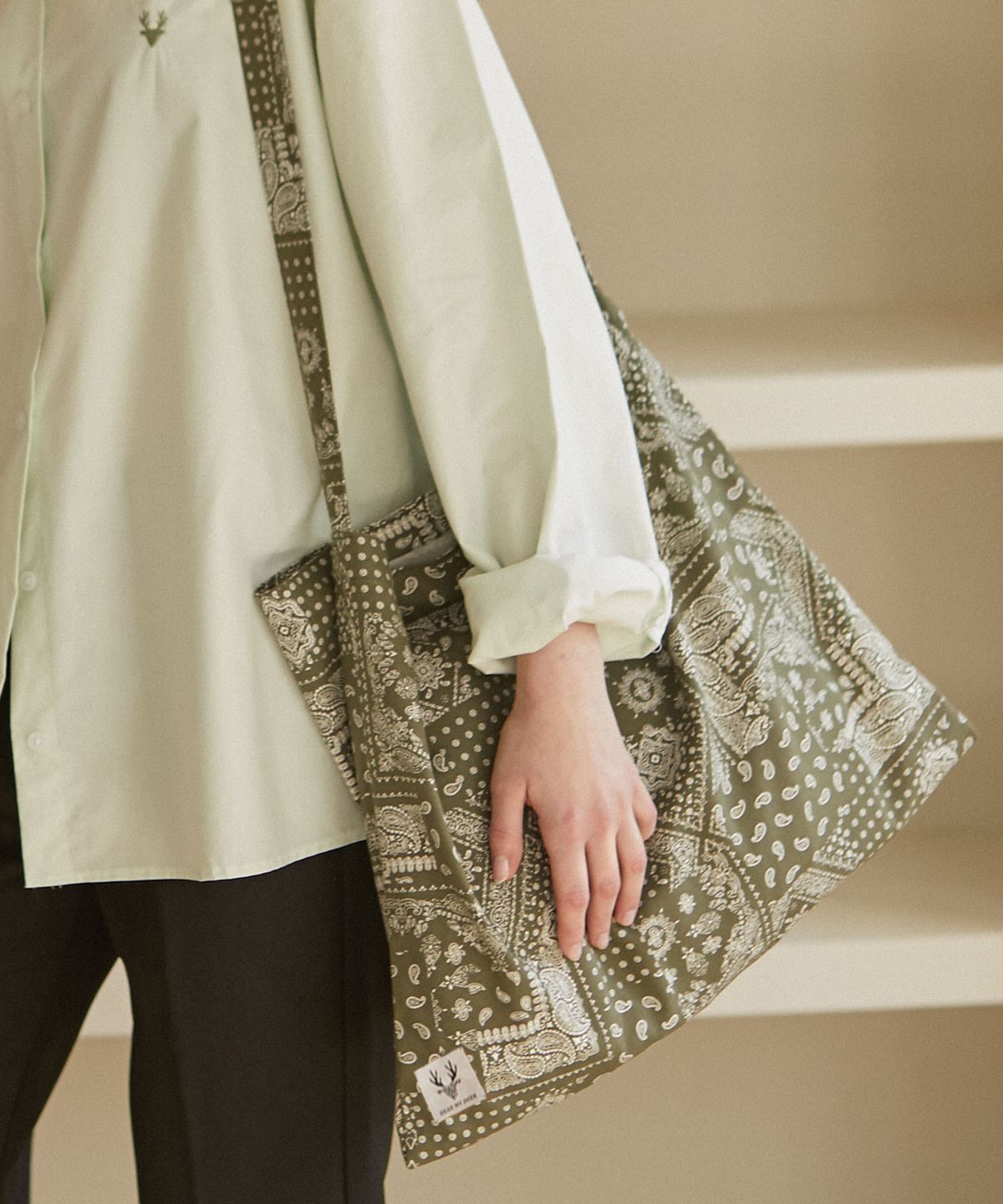 디어마이디어(DEARMYDEER) Paisley eco bag_ khaki