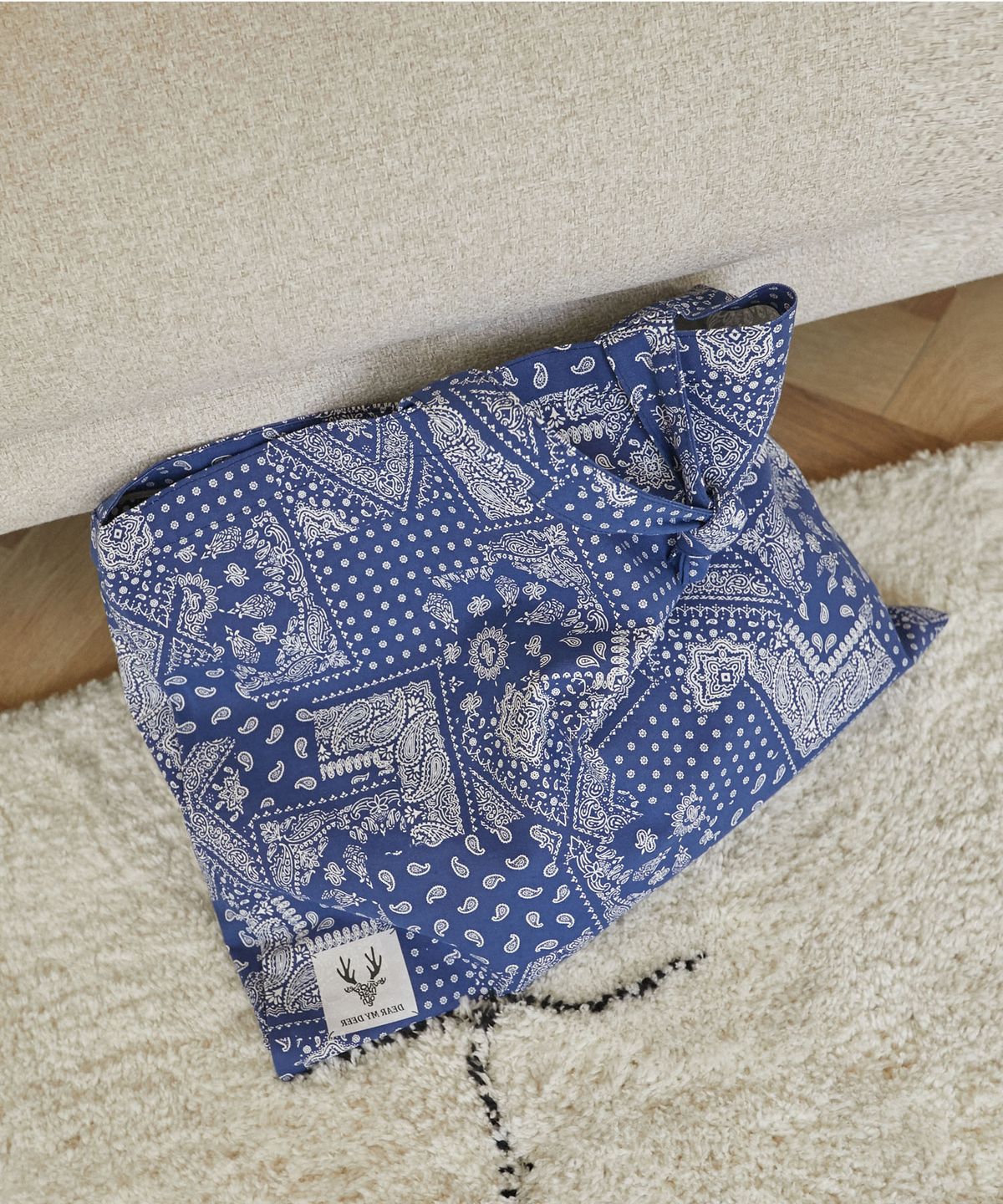 디어마이디어(DEARMYDEER) Paisley eco bag_ Navy