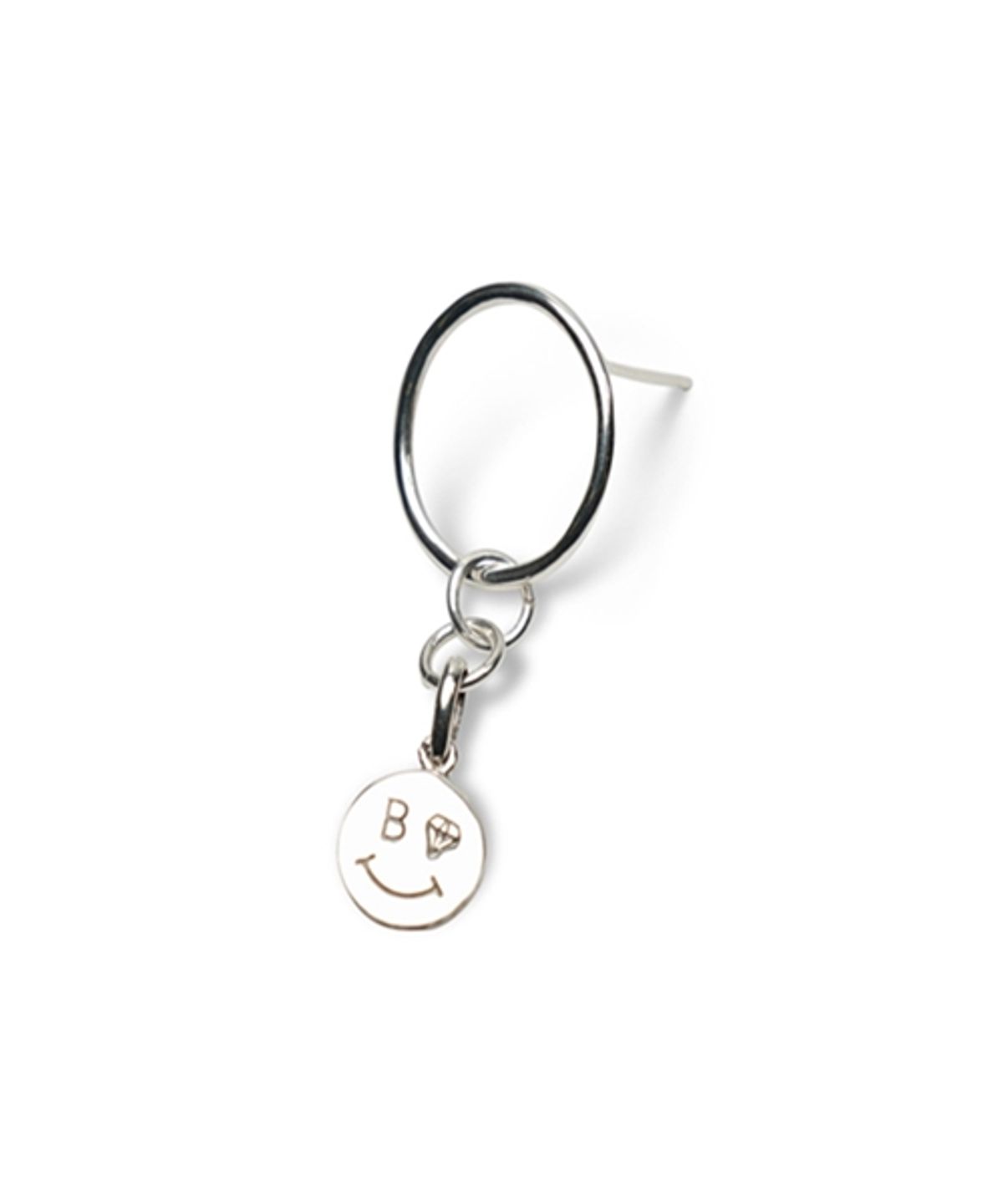 봉보(BONBEAU) Smile circle silver Eearings 925실버 드롭 스마일 써클 은귀걸이