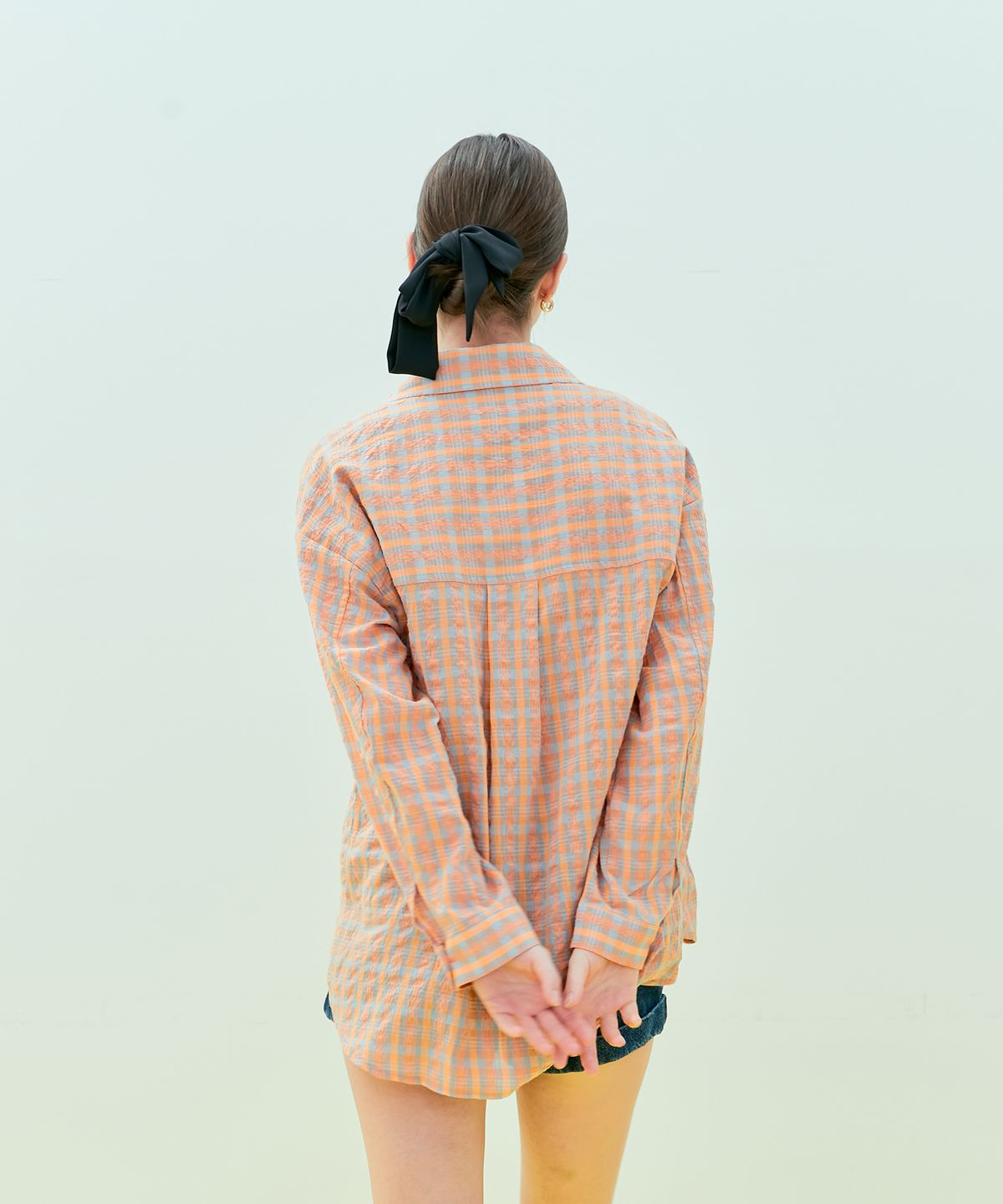 니어앤디어(NEAR&DEAR) 뷔스티에 레이어드 셔츠_오렌지
