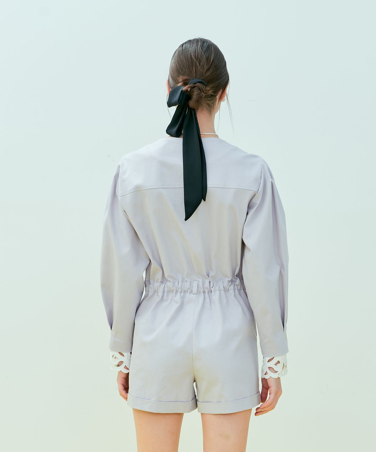 니어앤디어(NEAR&DEAR) 볼륨소매 미니 점프수트_퍼플