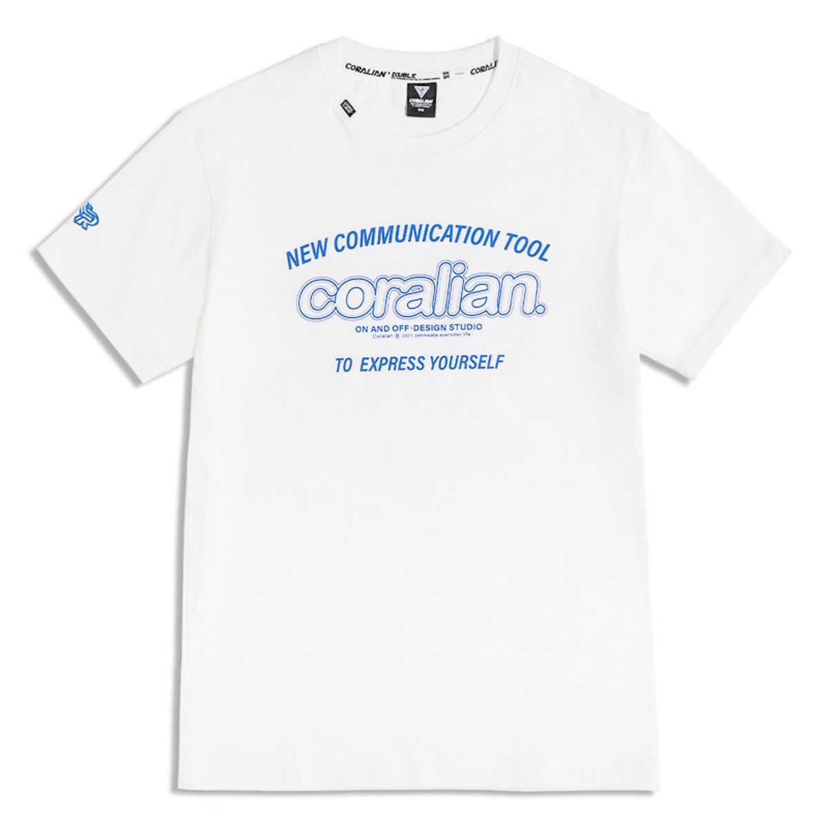 코랄리안(CORALIAN) 런오프 빅로고 반팔 면 티셔츠 화이트