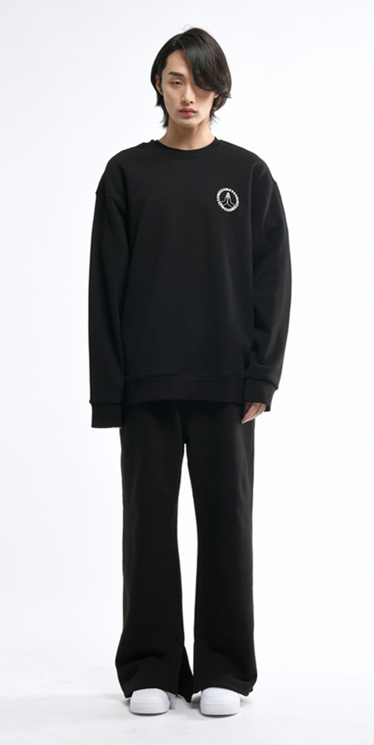 블랙스미(BLEXXME) CIRCLE OVERSIZE FIT SWEAT SHIRT BLACK