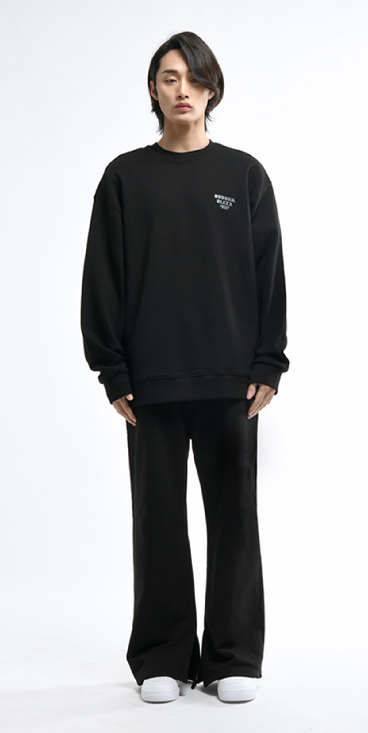 블랙스미(BLEXXME) BUDDHA OVERSIZE FIT SWEAT SHIRT BLACK