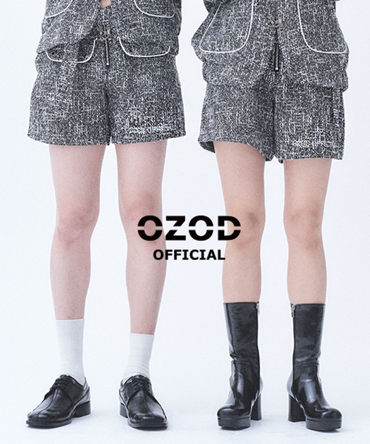 어져드(OZOD) 트위드 반바지_검정