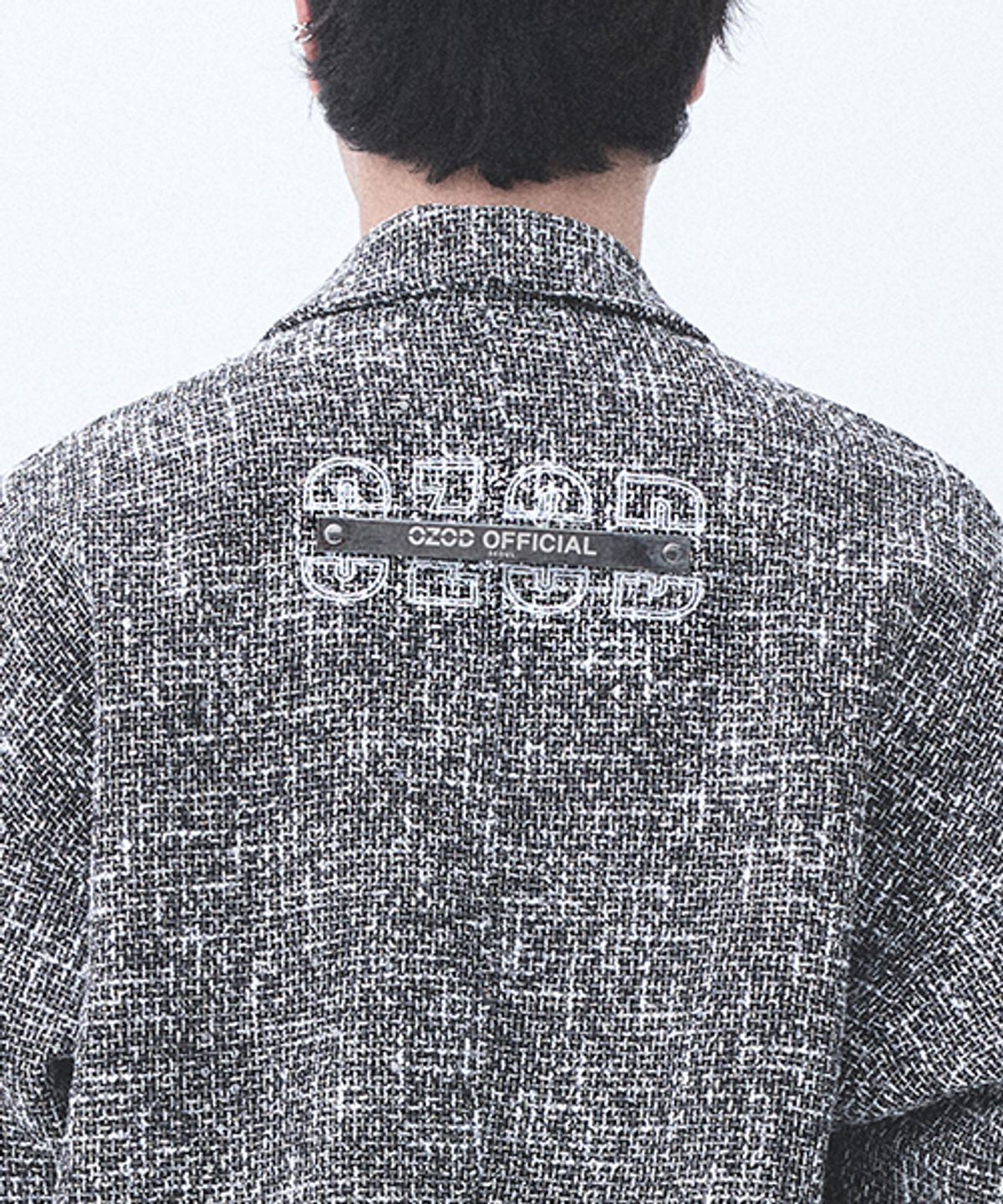 어져드(OZOD) 트위드 드롭 블레이져_검정