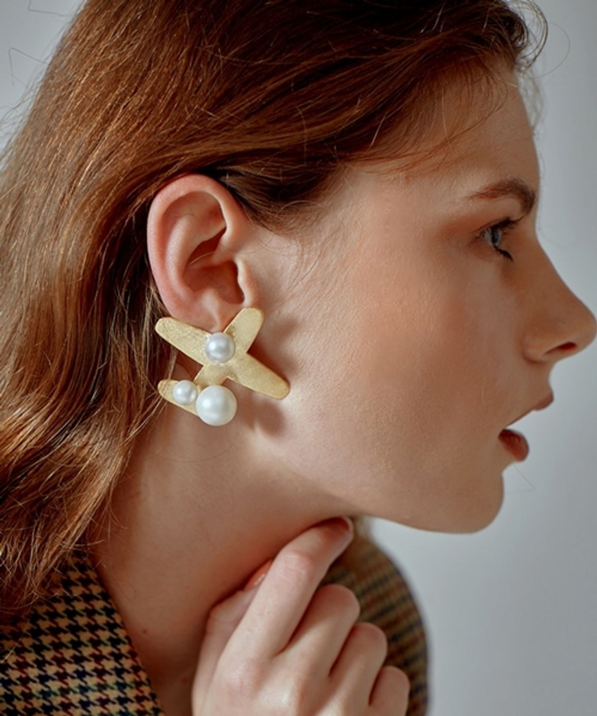 봉보(BONBEAU) Rhythmic pearl airplane Eearings 리드미컬 펄 비행기 이어링