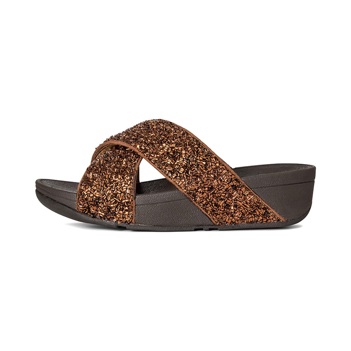 핏플랍(FITFLOP) 루루 쉬머포일 슬라이드 Bronze