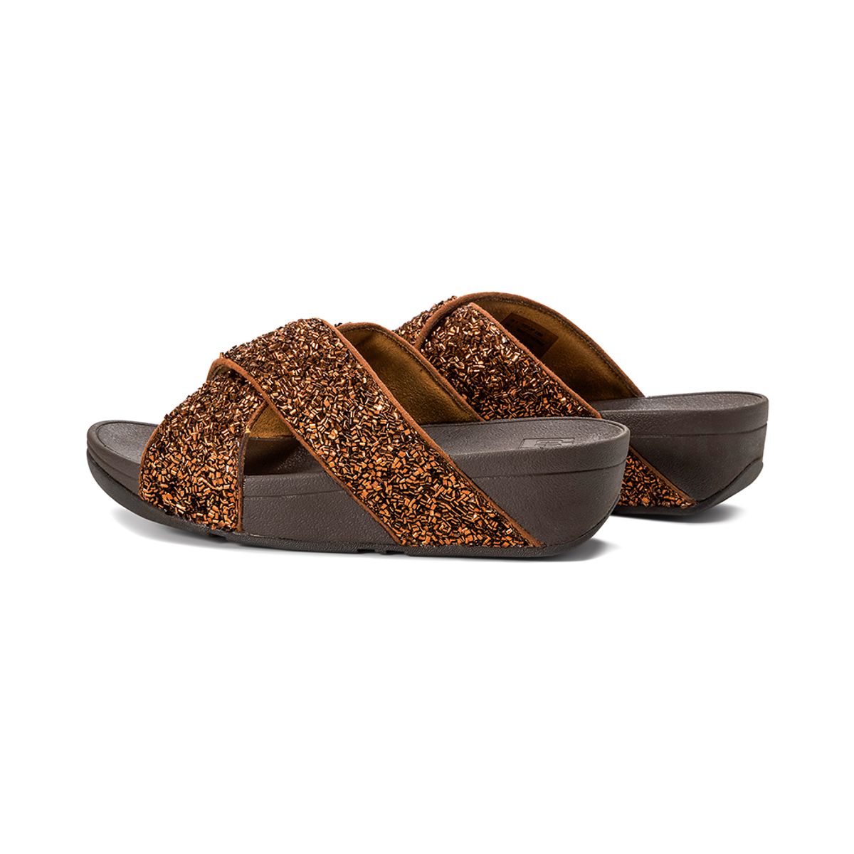 핏플랍(FITFLOP) 루루 쉬머포일 슬라이드 Bronze