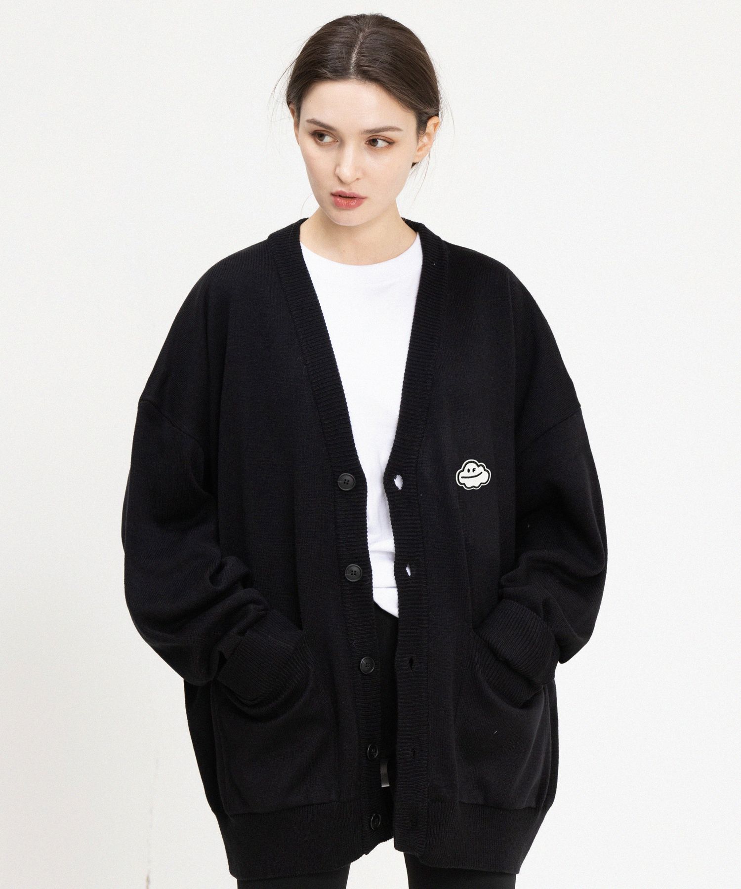 [GRAVER]★CLOUD SMILE EMBROIDERY KNIT CARDIGAN MUSINSA | GRAVER [UNISEX] CLOUD SMILE EMBROIDERED KNIT
