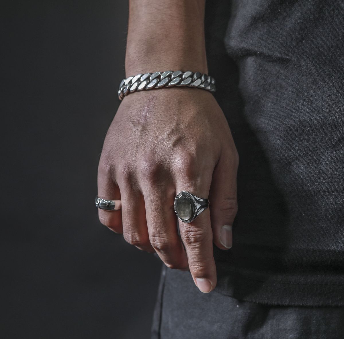 스팅925(STING925) Black Nacre Ring