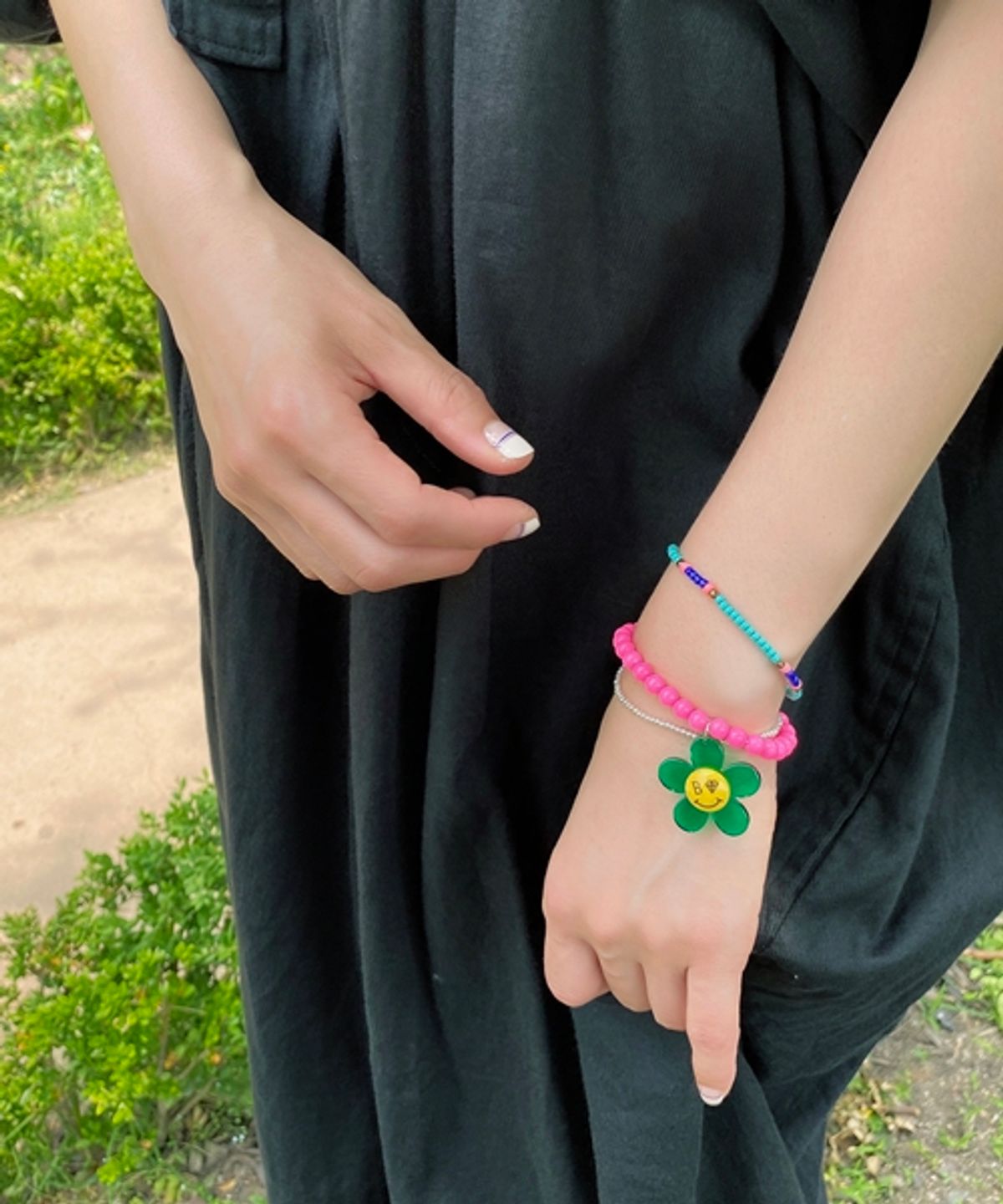 봉보(BONBEAU) Vivid color combo beads Bracelet 레이어드 시드비즈 팔찌 5color