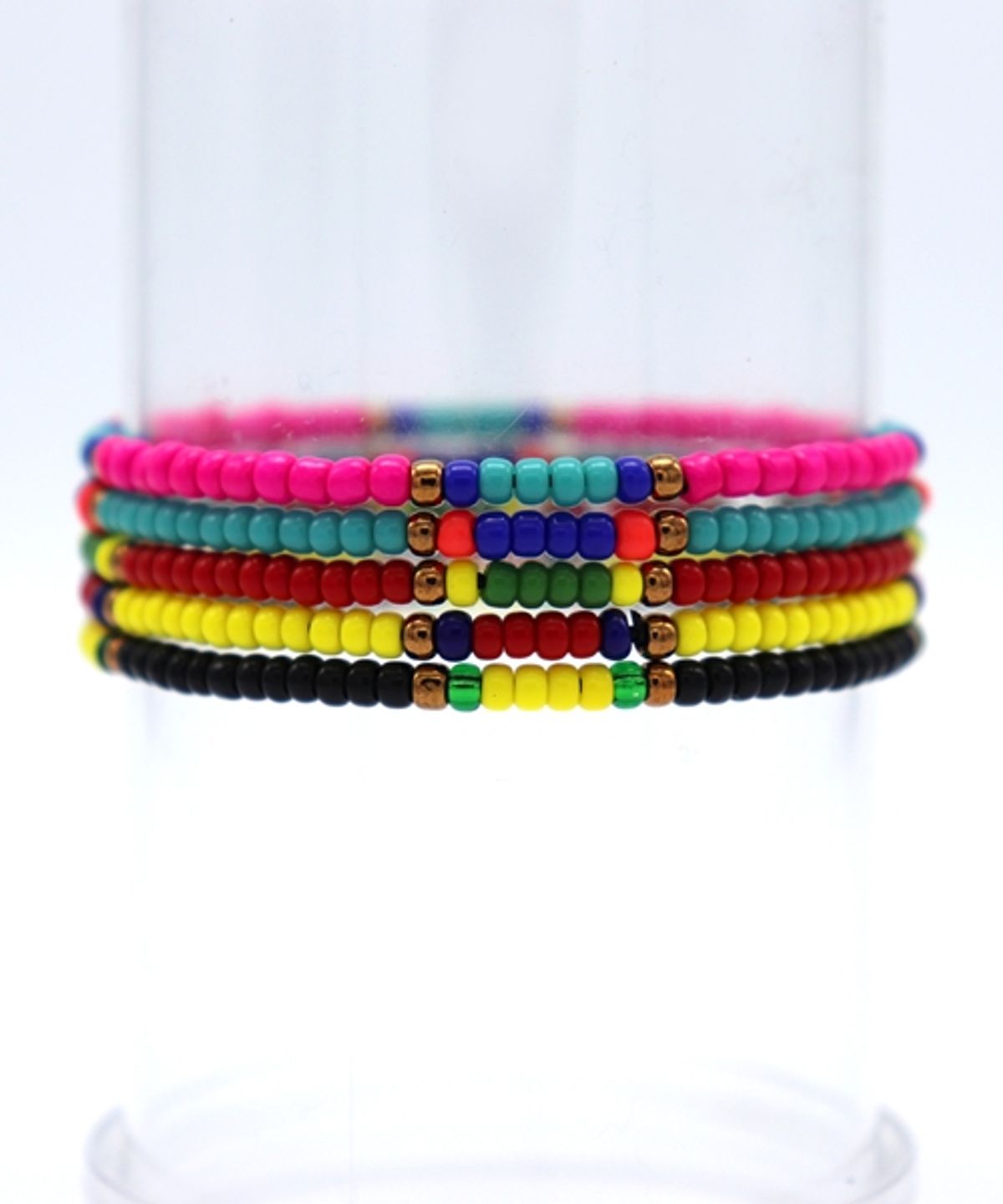 봉보(BONBEAU) Vivid color combo beads Bracelet 레이어드 시드비즈 팔찌 5color