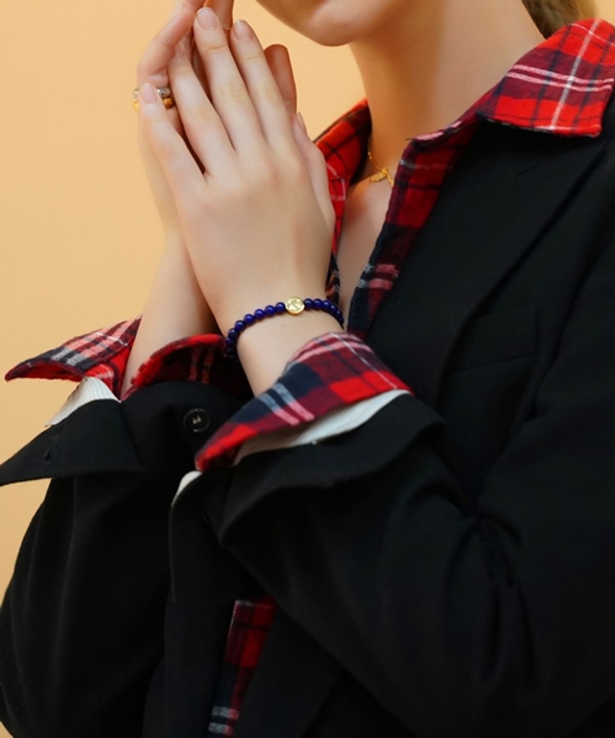 봉보(BONBEAU) Gold plating smile point glass ball Bracelet 골드 스마일 참 글라스볼 팔찌