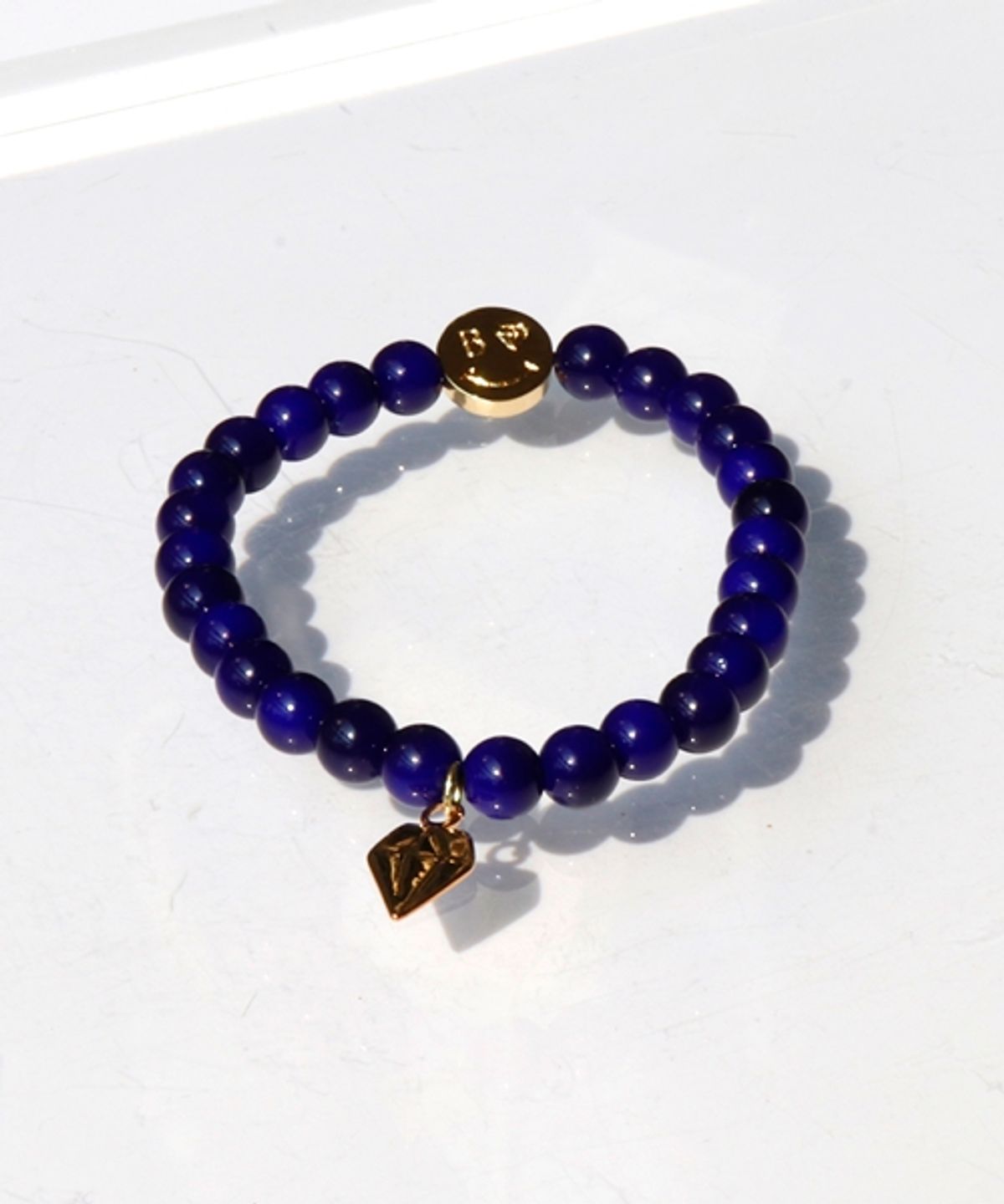 봉보(BONBEAU) Gold plating smile point glass ball Bracelet 골드 스마일 참 글라스볼 팔찌