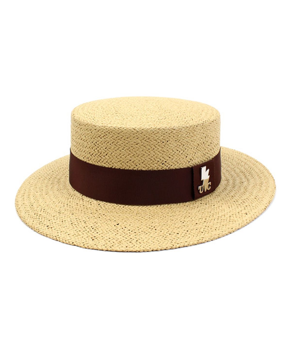 유니버셜 케미스트리(UNIVERSAL CHEMISTRY) Brown Line Beige Panama Hat 파나마햇