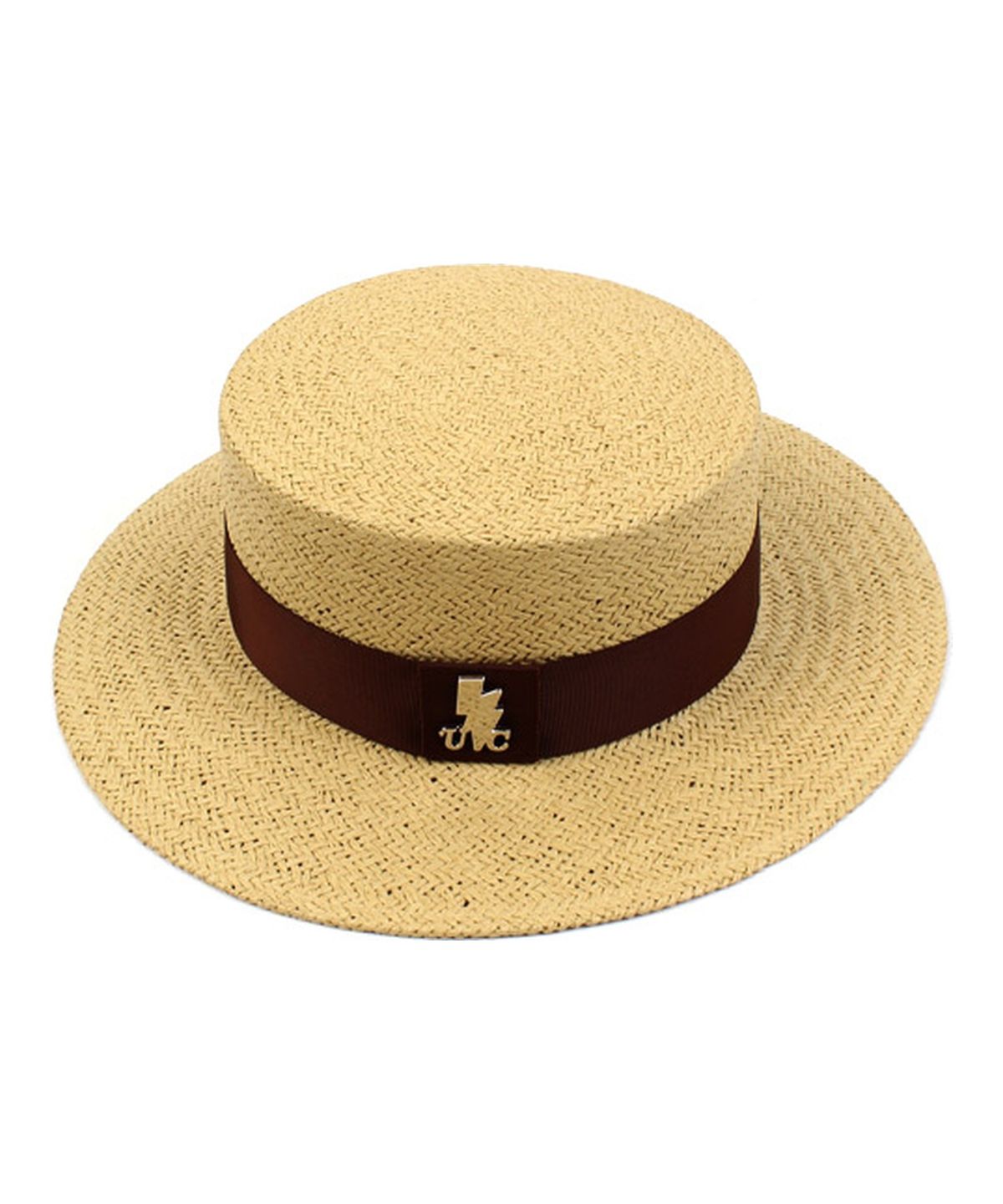 유니버셜 케미스트리(UNIVERSAL CHEMISTRY) Brown Line Beige Panama Hat 파나마햇