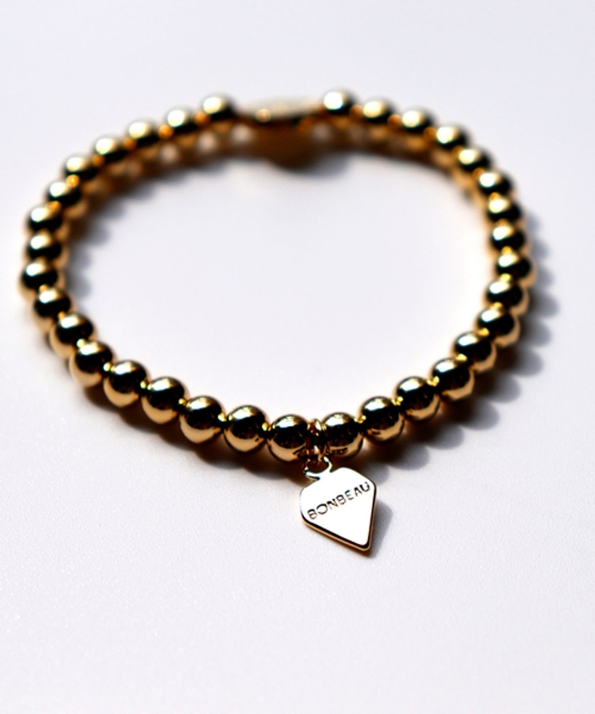 봉보(BONBEAU) Gold plating smile 5mm ball Bracelet 골드 스마일 참 구슬 팔찌 5mm