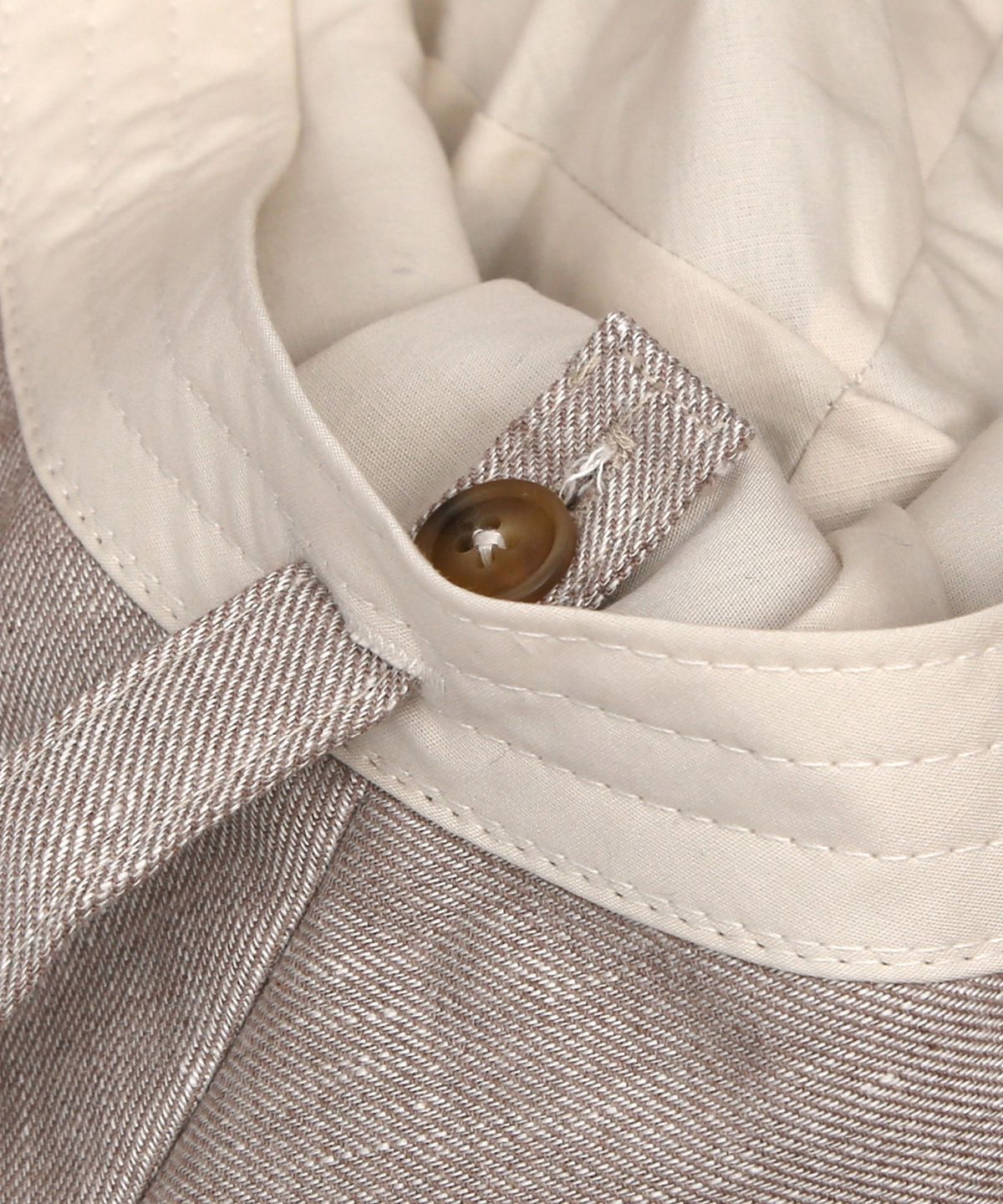 언더컨트롤 스튜디오(UNDERCONTROL STUDIO) 여름 탈부착 스트랩 와이드 여성 모자 사계절 버킷햇 STRAP BUCKET / LINEN TW / L BROWN