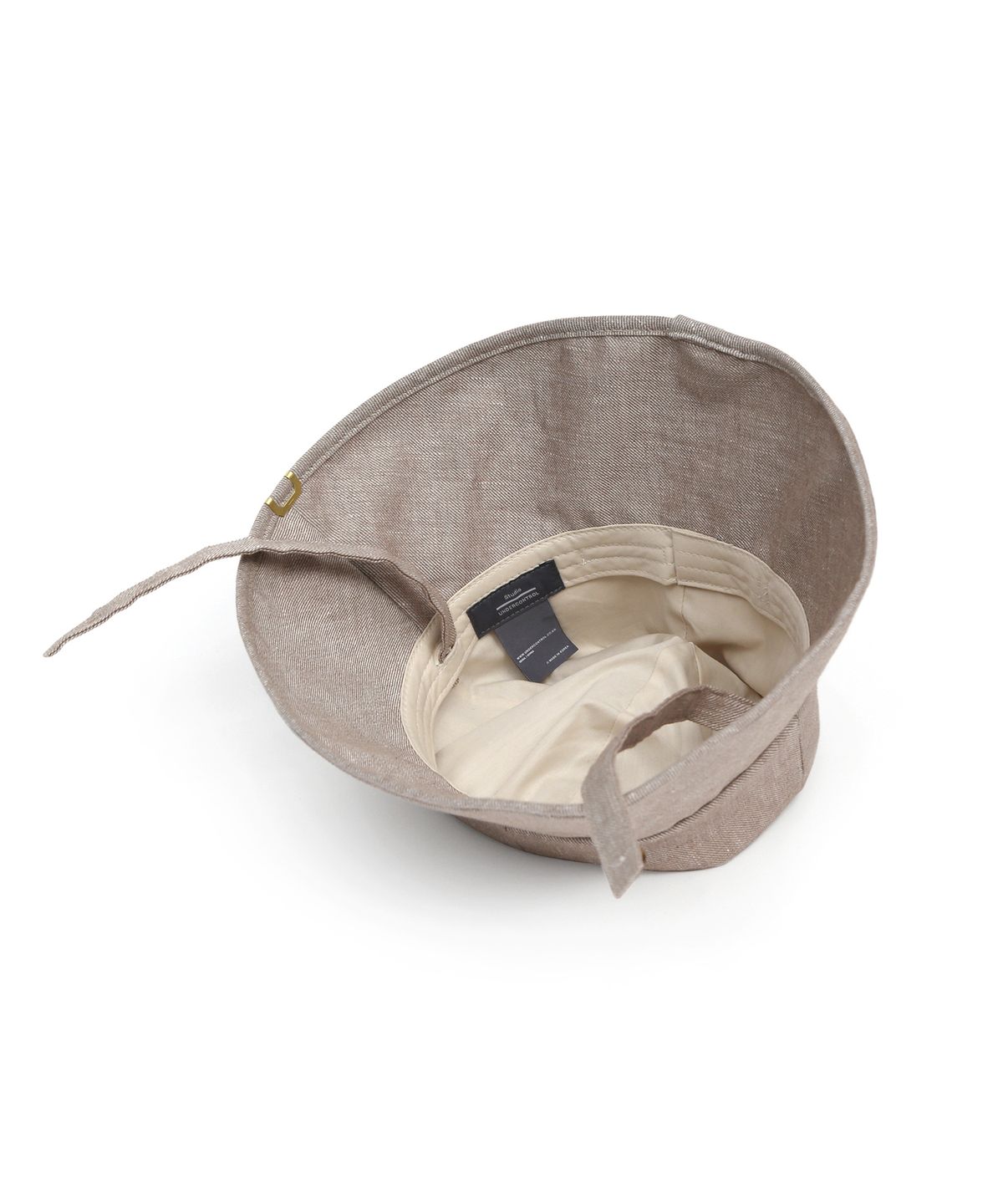 언더컨트롤 스튜디오(UNDERCONTROL STUDIO) 여름 탈부착 스트랩 와이드 여성 모자 사계절 버킷햇 STRAP BUCKET / LINEN TW / L BROWN