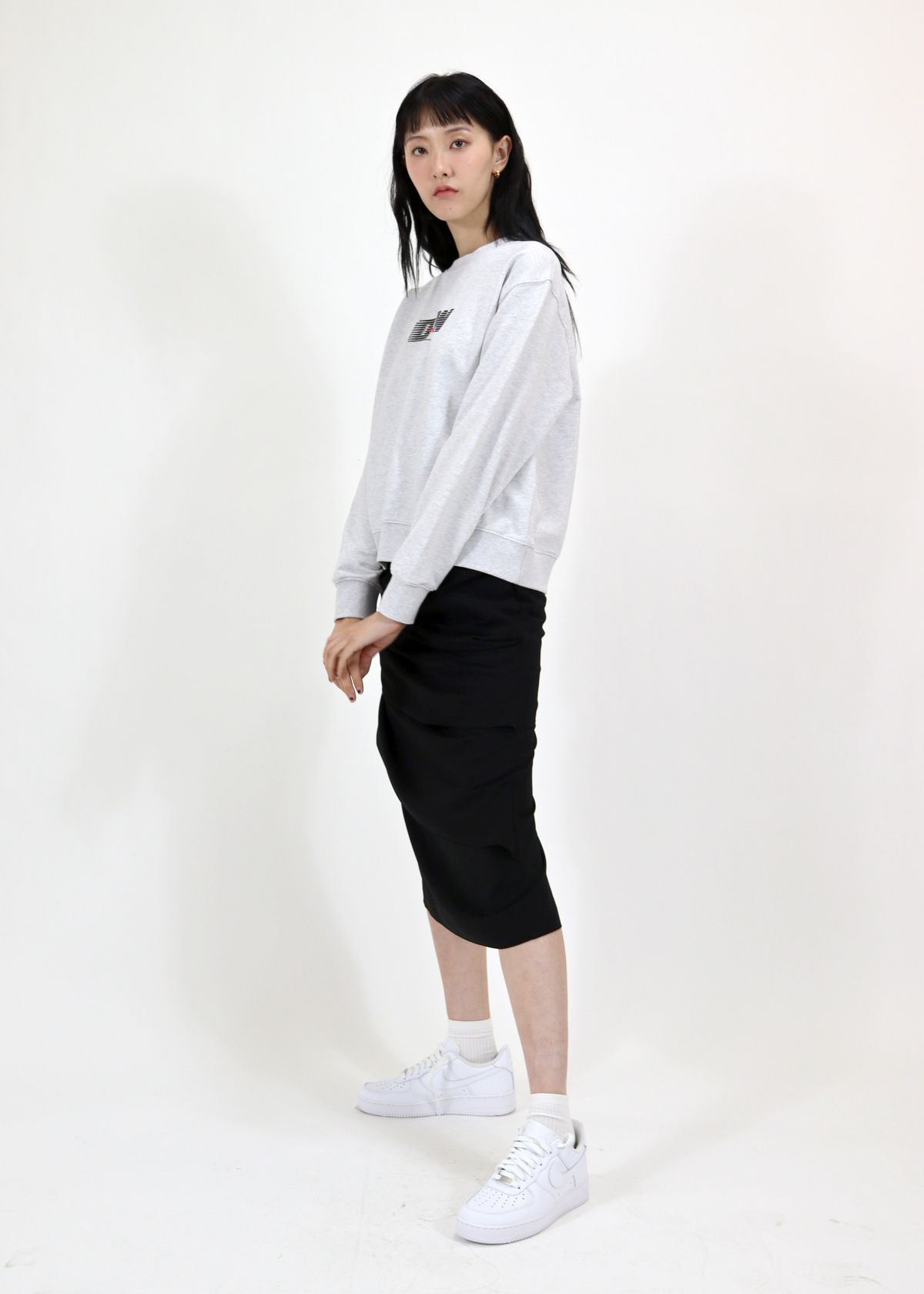 온웨어(ONWEAR) ONW LOGO SWEATSHIRT_MELANGE GREY