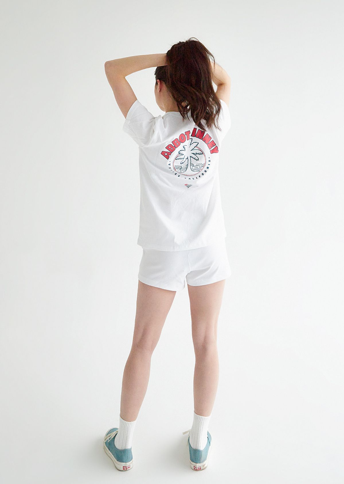 주네시 스포츠 클럽(JUNECI SPORTS CLUB) 애벗키니 코튼USA 티셔츠 남녀공용 (White)