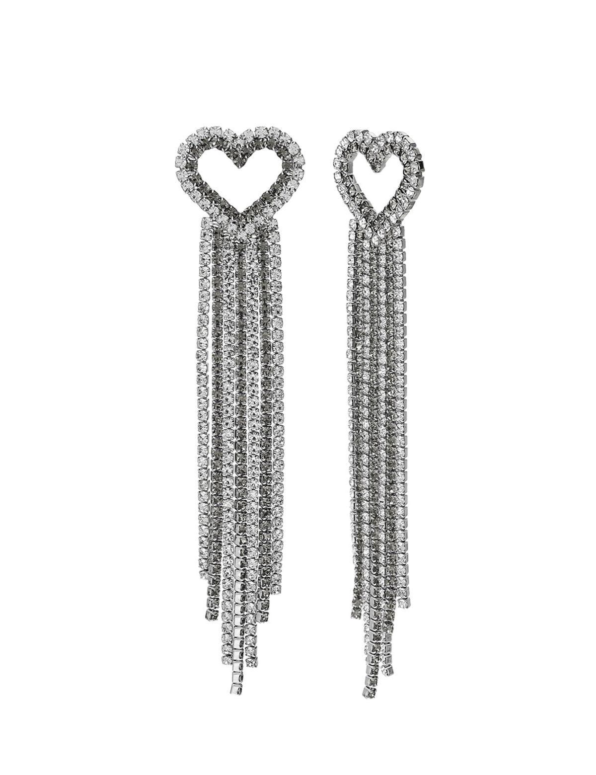 오브라비쉬에(OF-LAVISHE) Color Mix Heart Crystal Dropped Earrings