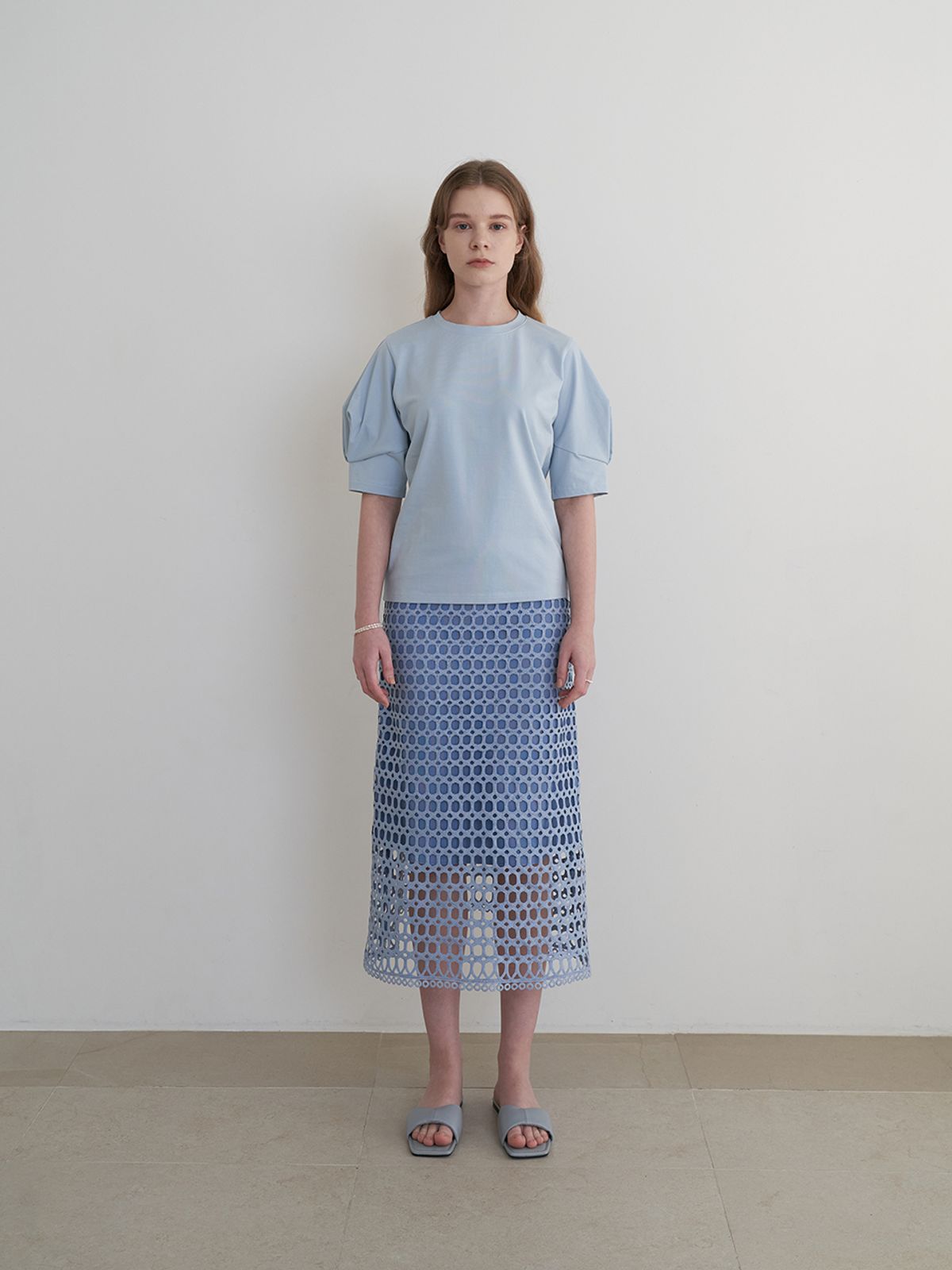 라비올렛트(LA VIOLETTE) Lace Skirt (Sky Blue)