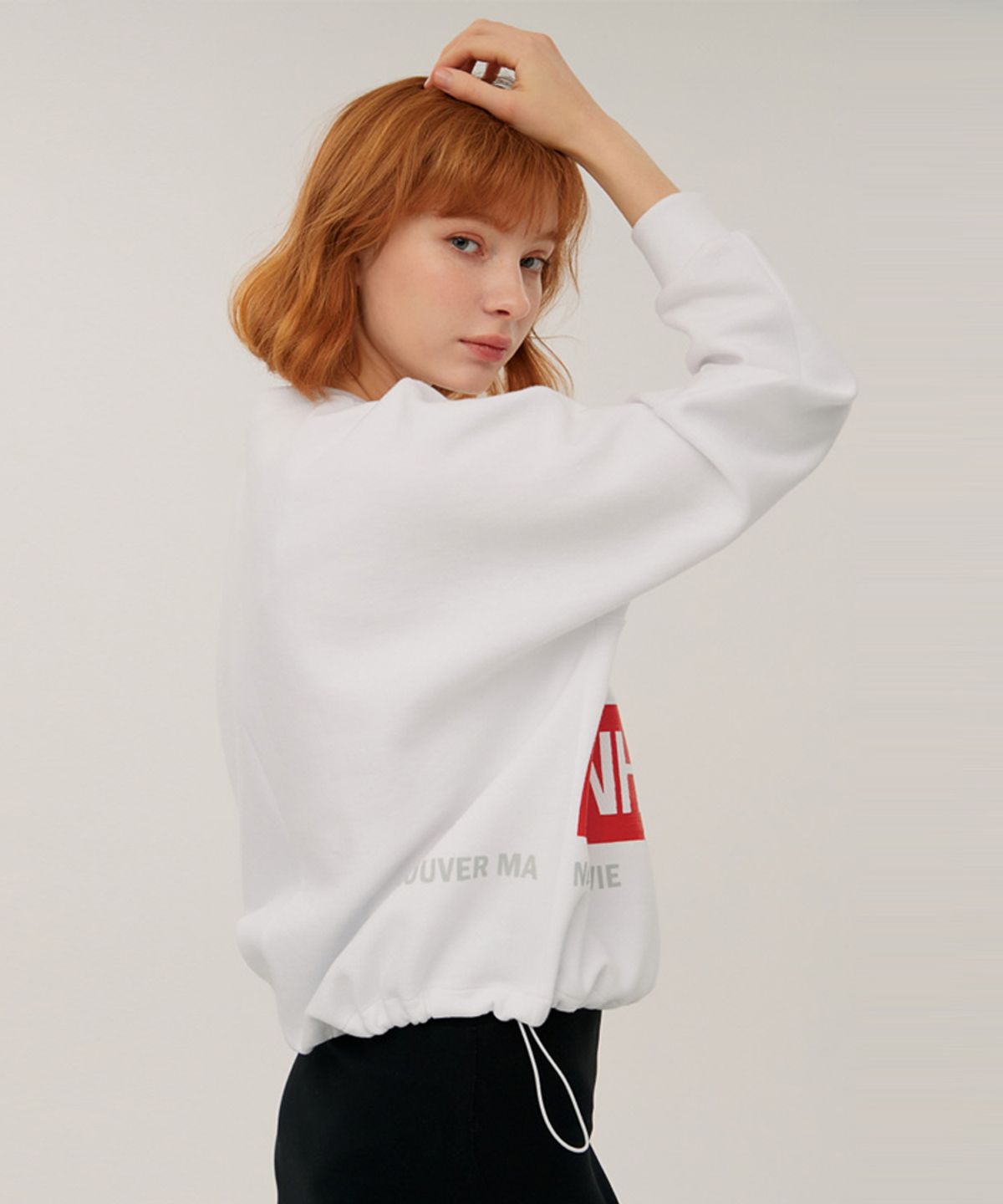 쎄뚜(CETU) 벌룬슬리브 레터링 프린팅 티셔츠
