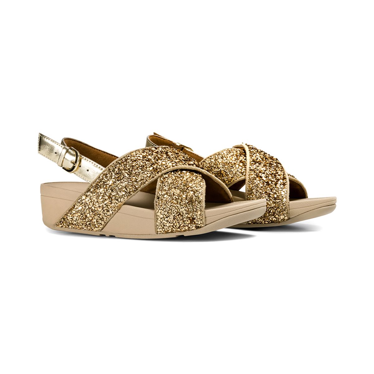 핏플랍(FITFLOP) 루루 쉬머포일 샌들 Gold