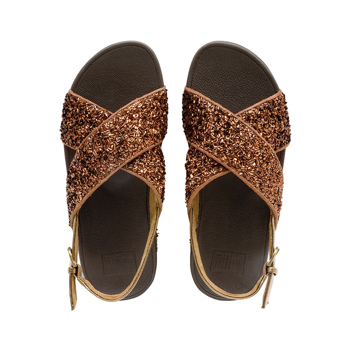핏플랍(FITFLOP) 루루 쉬머포일 샌들 Bronze
