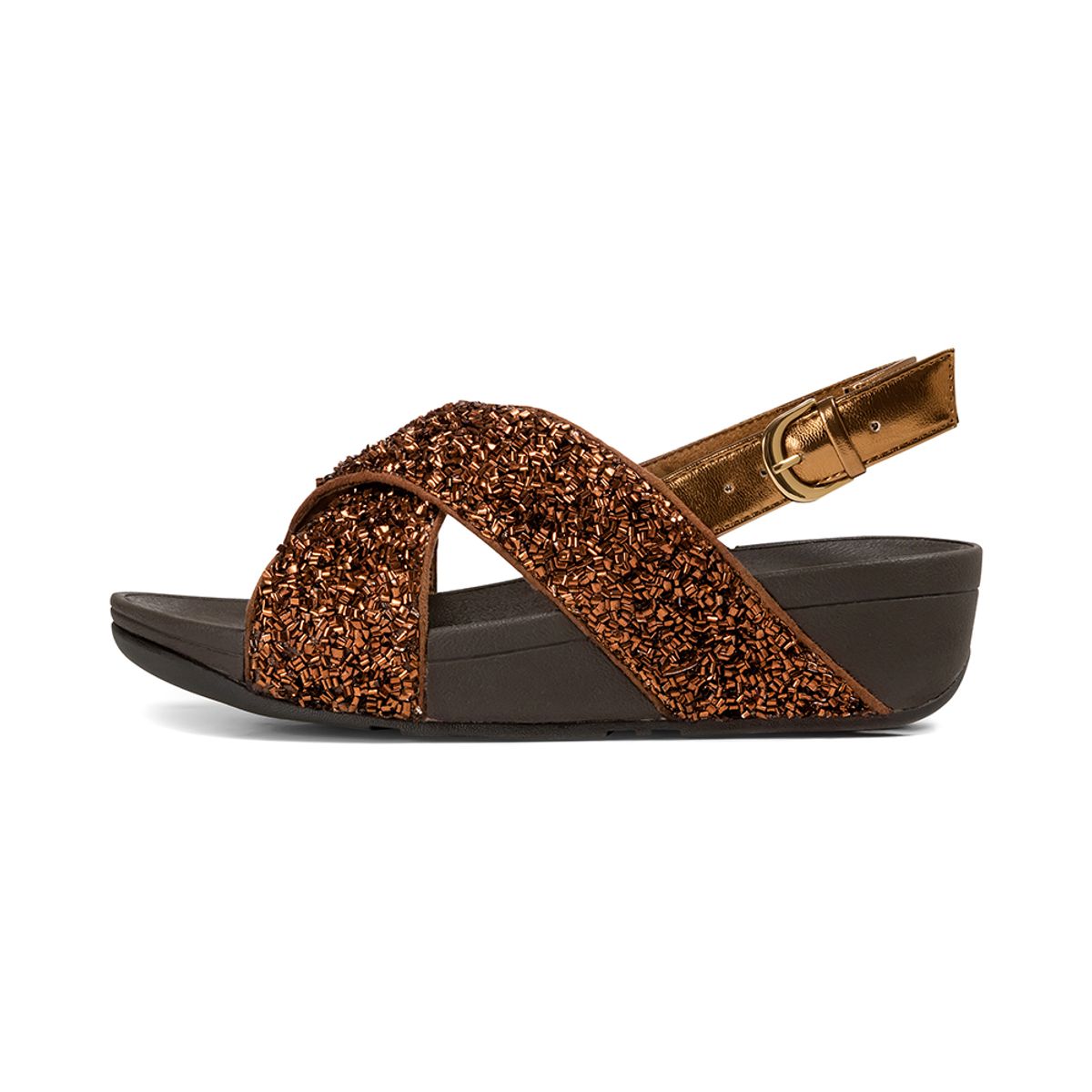 핏플랍(FITFLOP) 루루 쉬머포일 샌들 Bronze