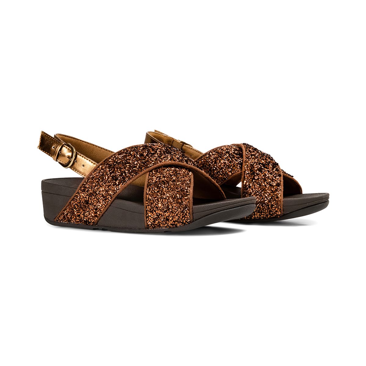 핏플랍(FITFLOP) 루루 쉬머포일 샌들 Bronze