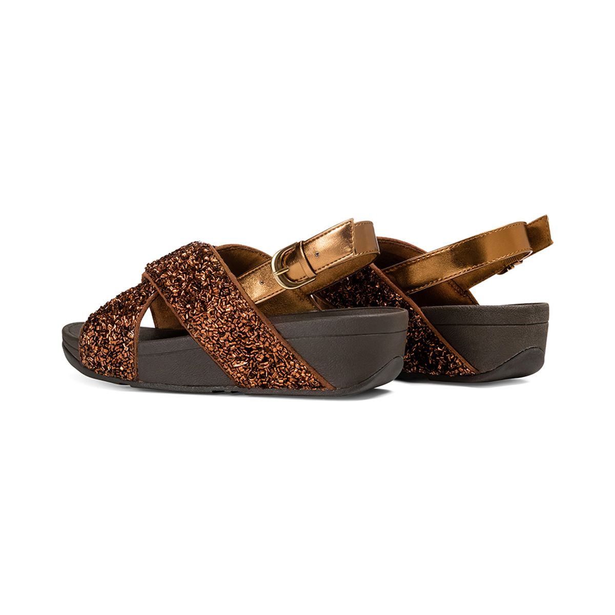 핏플랍(FITFLOP) 루루 쉬머포일 샌들 Bronze