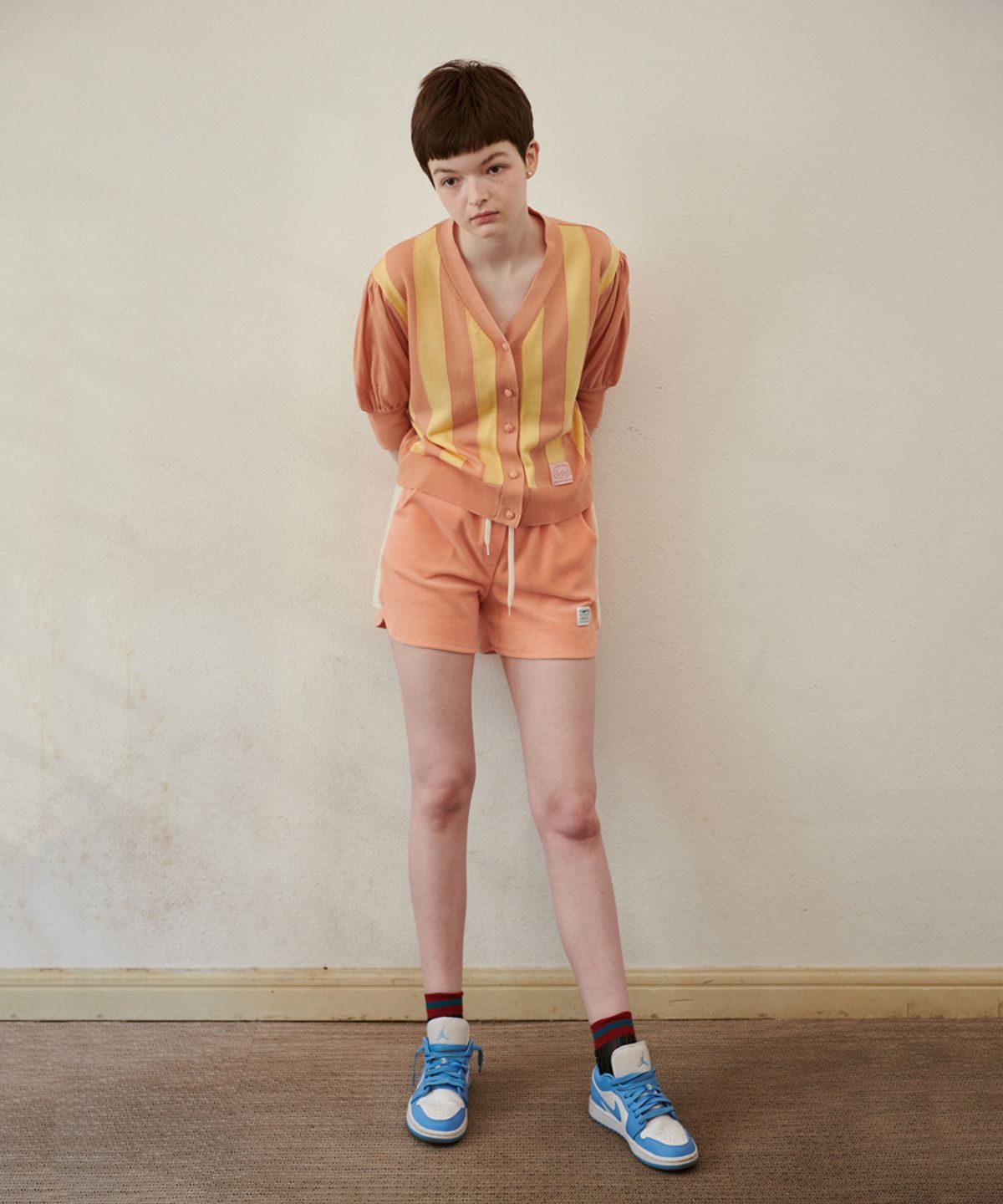 시눈(SINOON) STRIPE PUFF CARDIGAN