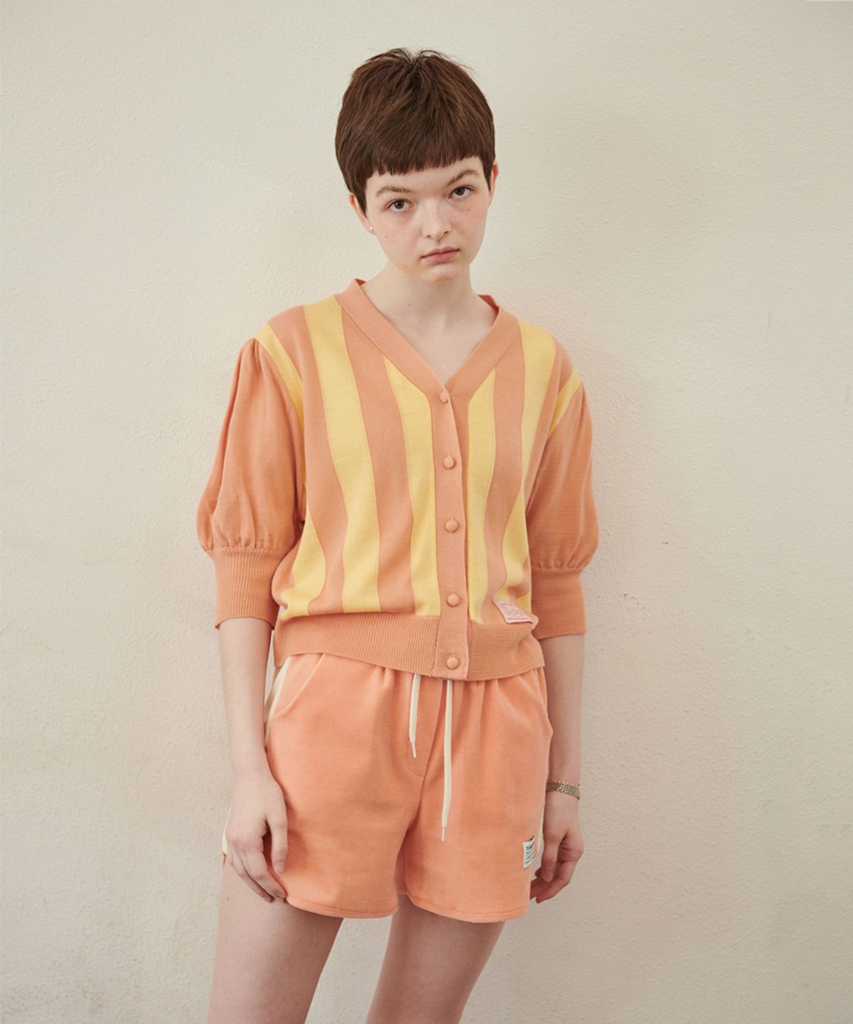 시눈(SINOON) STRIPE PUFF CARDIGAN