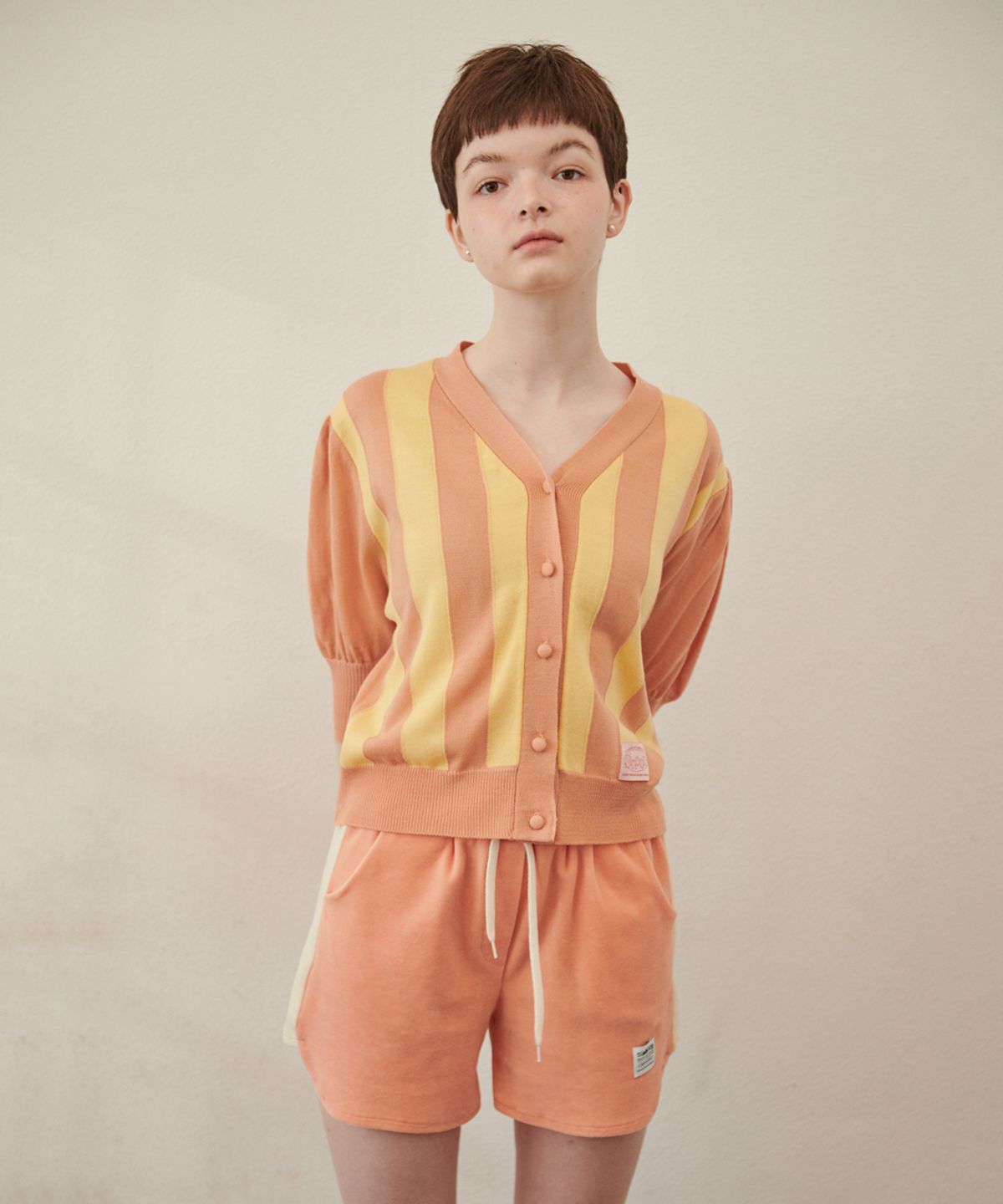 시눈(SINOON) STRIPE PUFF CARDIGAN