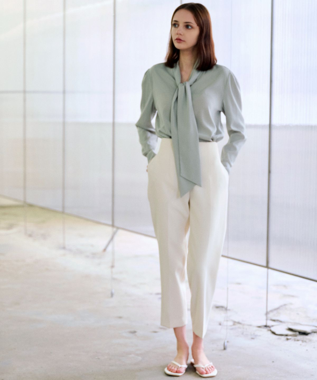 랭5(LANG5) [MAY] TIE BLOUSE 메이 타이 블라우스
