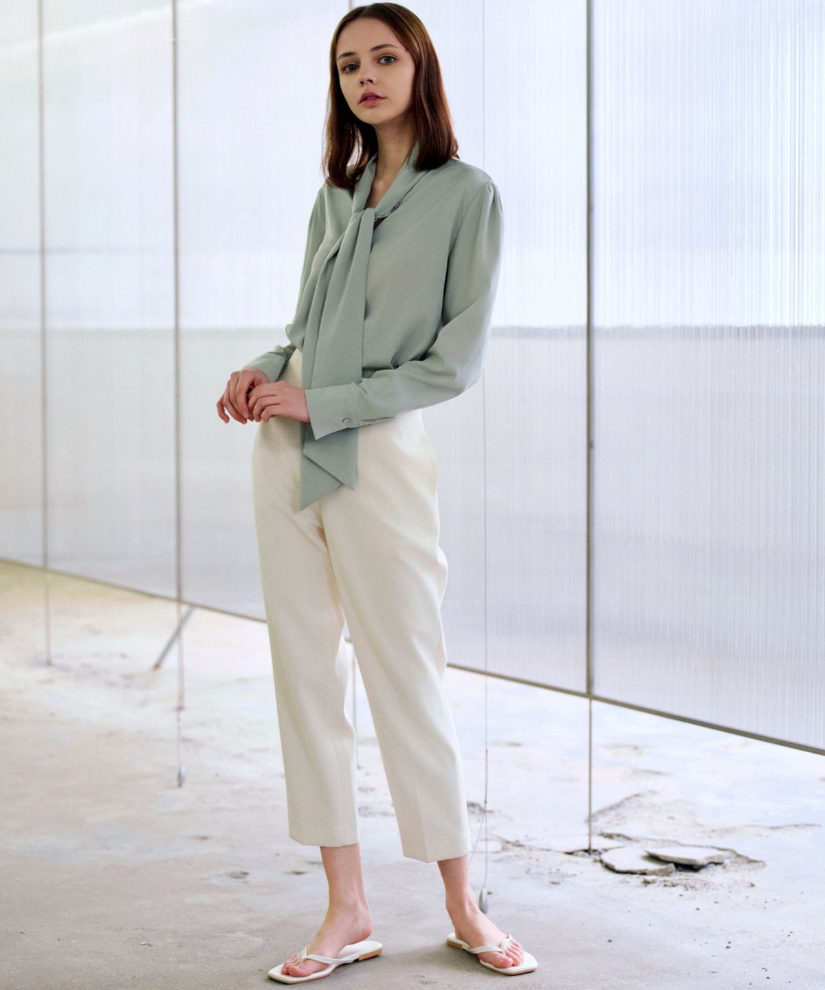 랭5(LANG5) [MAY] TIE BLOUSE 메이 타이 블라우스