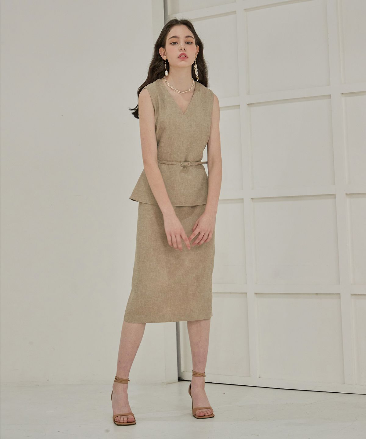 쥴리앤칼라(JULIY&CALLA) 21SS 칼라31 팅커벨 원피스 베이지