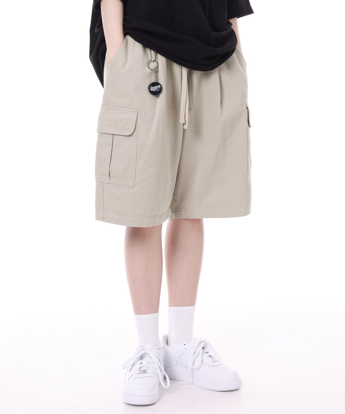 모더먼트(MODERMENT) BDU 와이드 카고 반바지 [베이지]